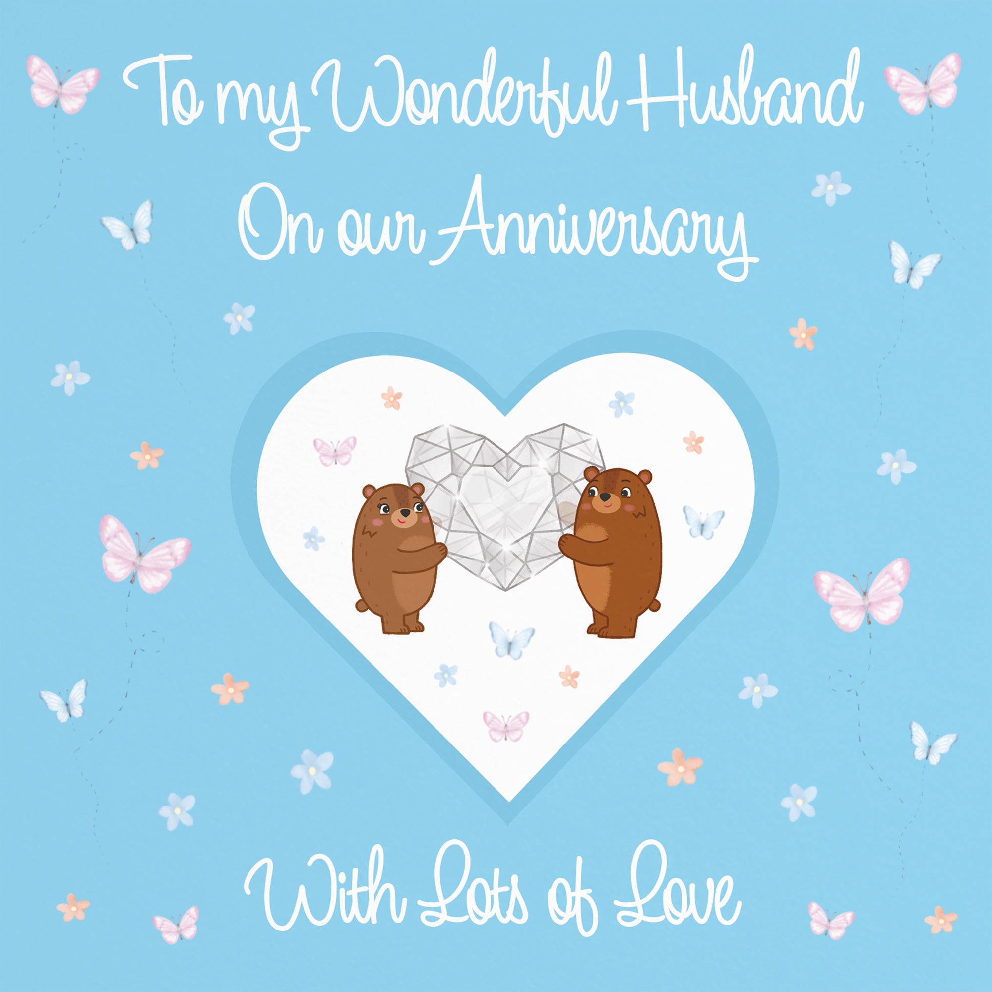 Husband Anniversary Card Romantic Meadows