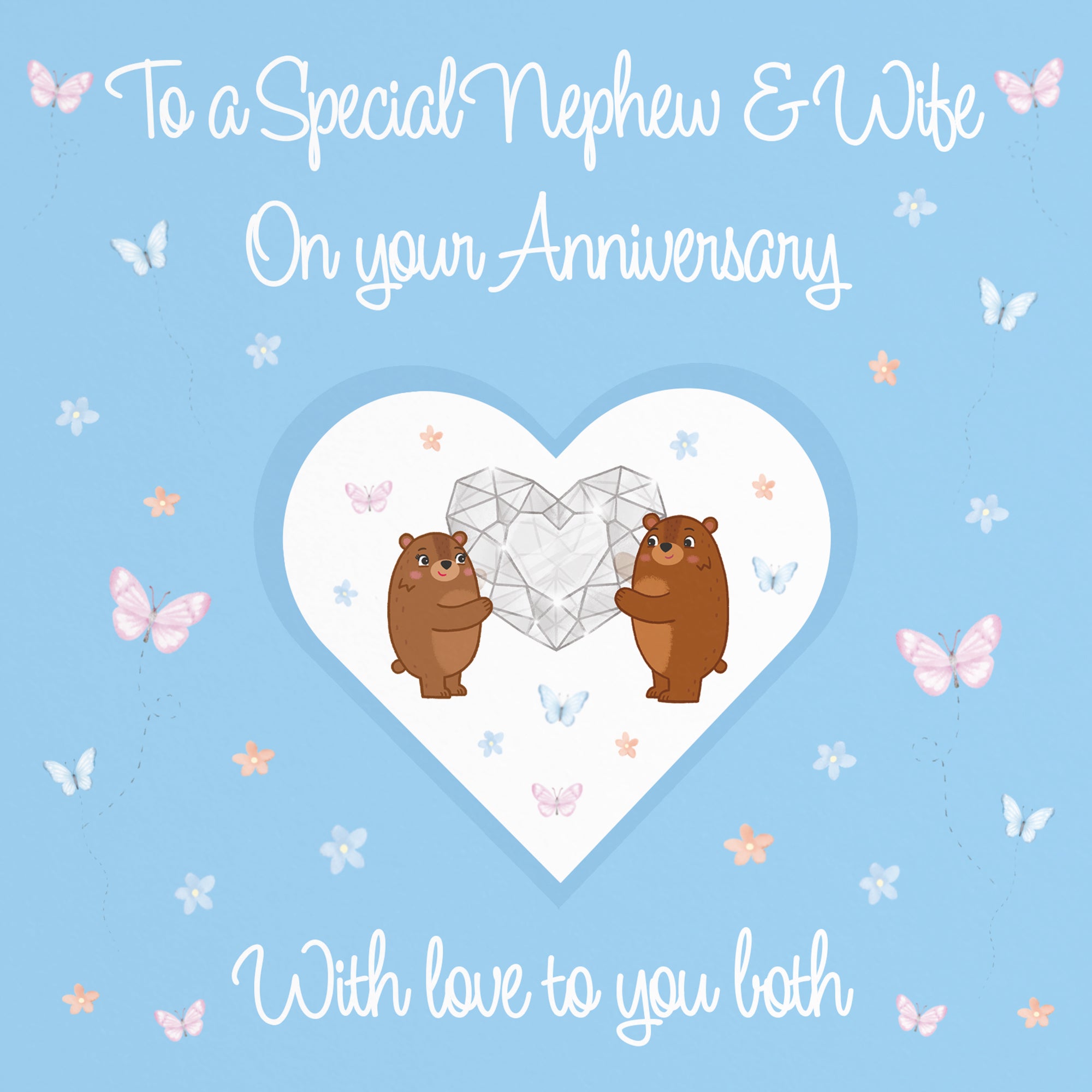 Nephew And Wife Anniversary Card Romantic Meadows