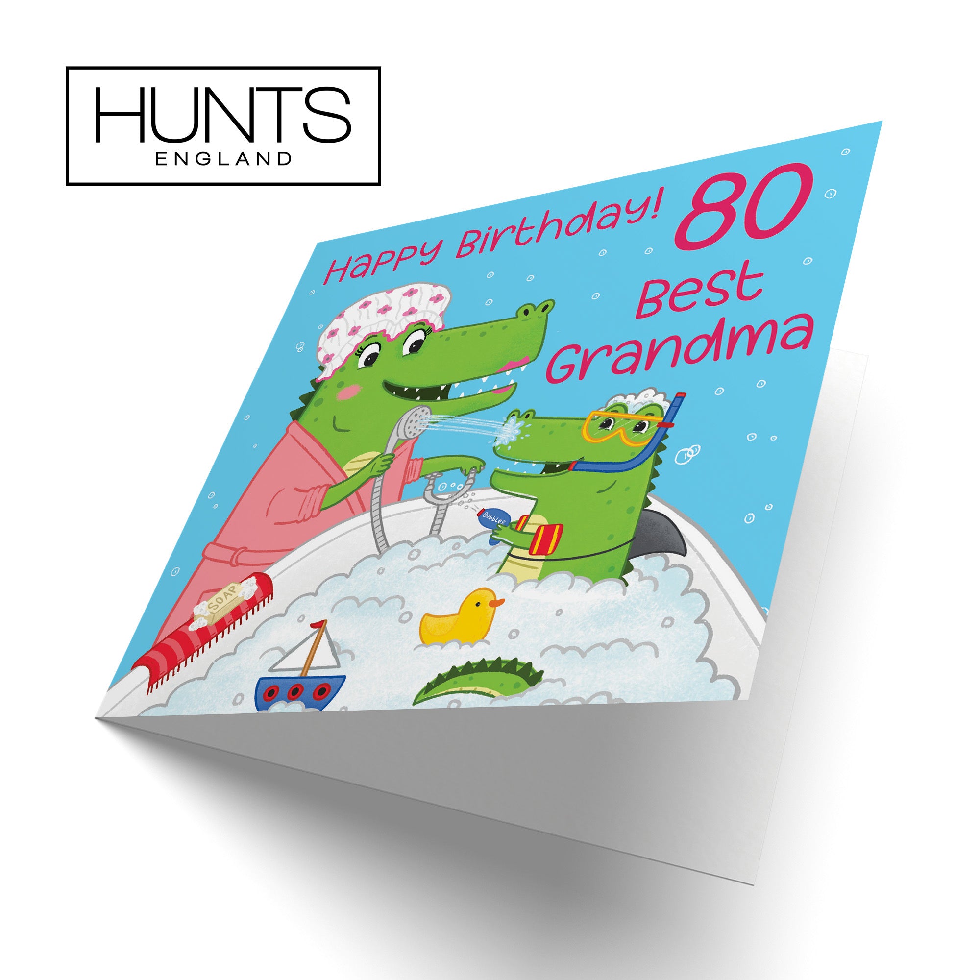 80th Grandma Birthday Crocodile Bath Time Card Imagination - Default Title (LG01651)