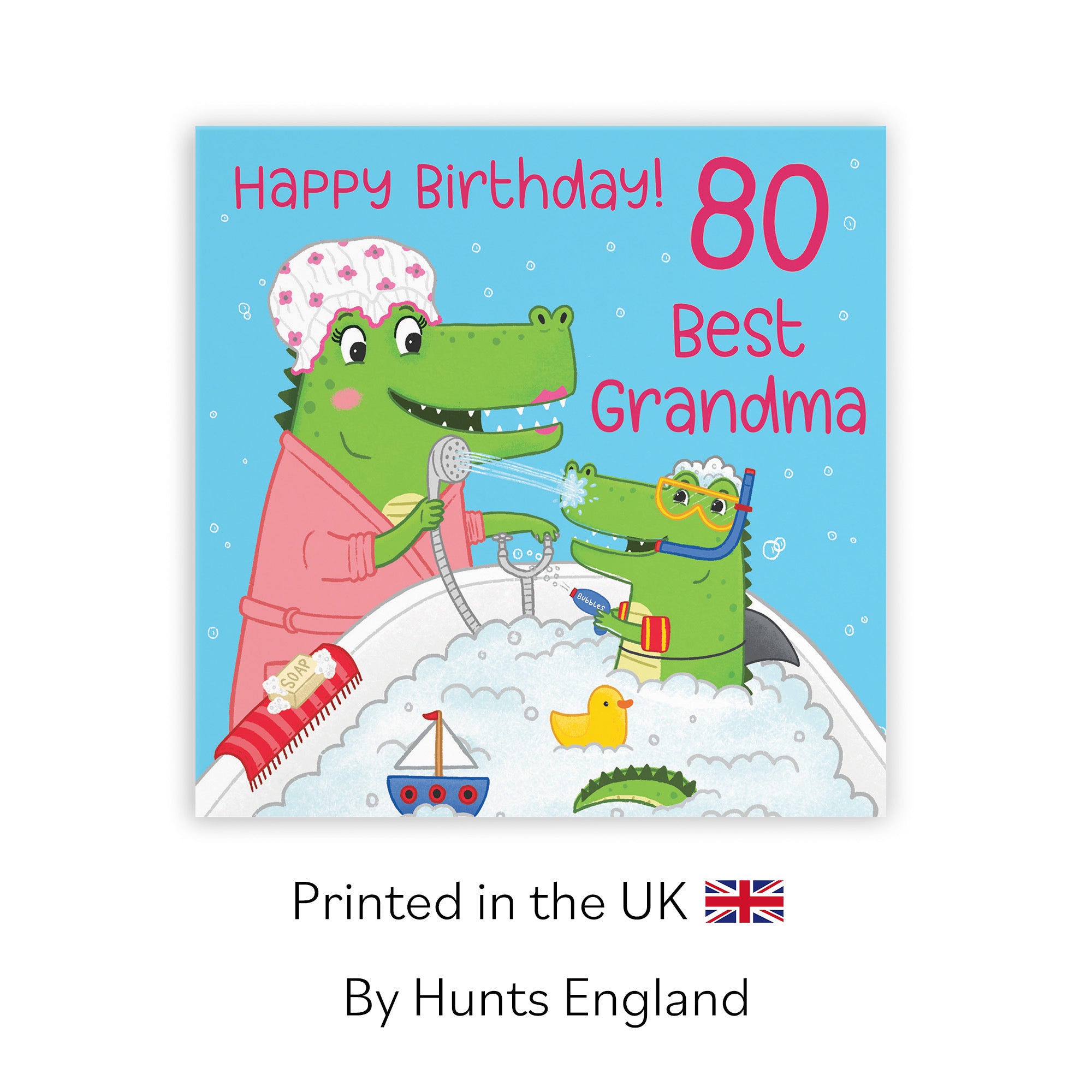 80th Grandma Birthday Crocodile Bath Time Card Imagination - Default Title (LG01651)