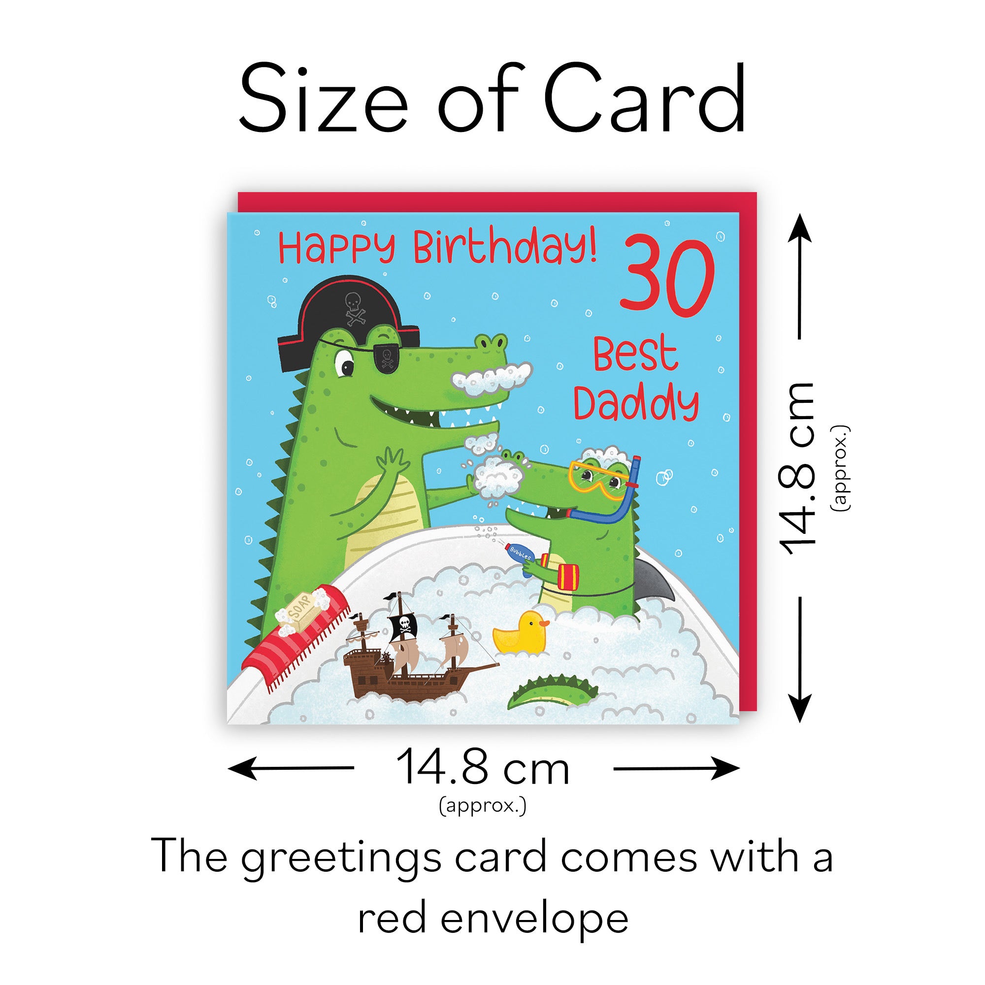 30th Daddy Birthday Crocodile Bath Time Card Imagination - Default Title (LG01652)