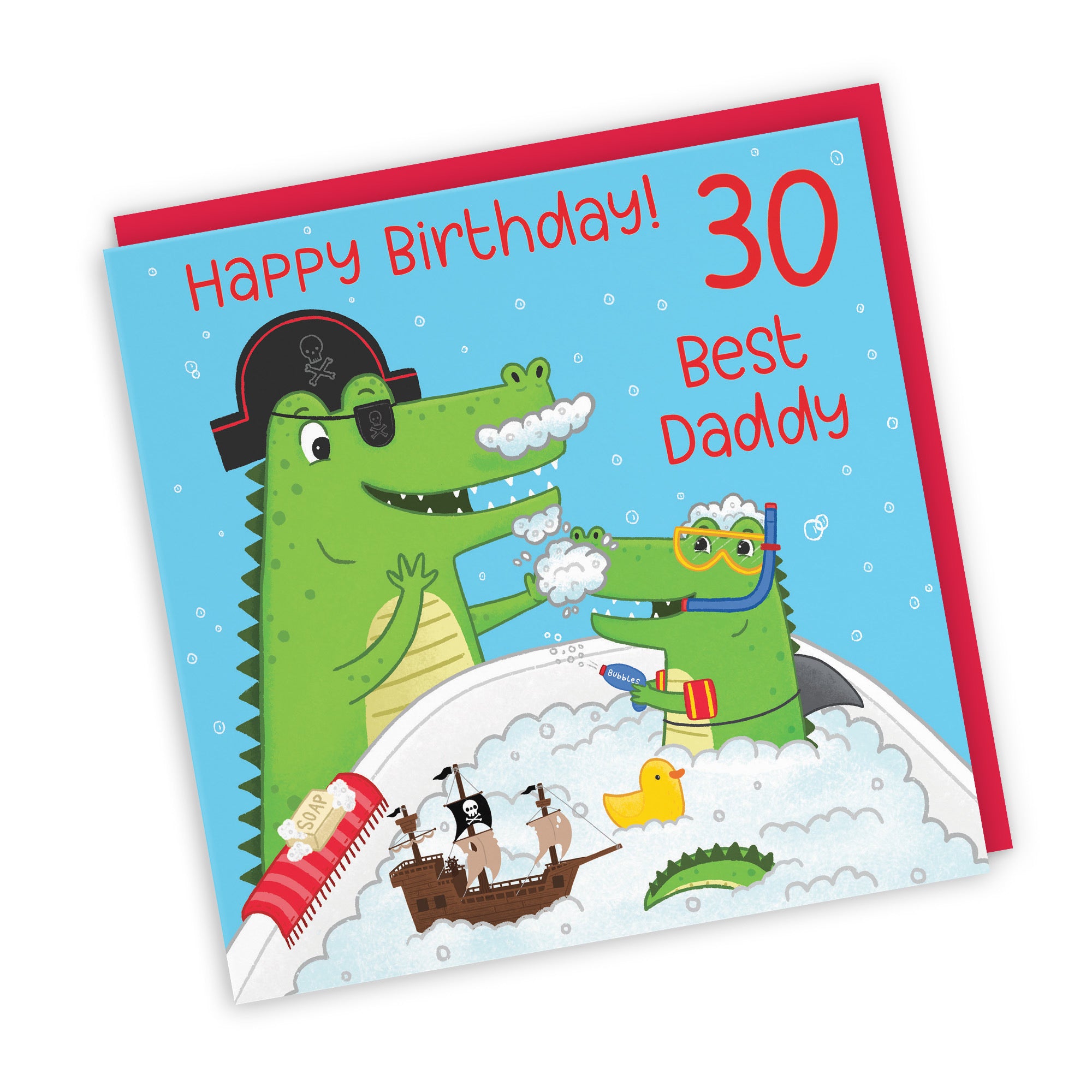 30th Daddy Birthday Crocodile Bath Time Card Imagination - Default Title (LG01652)