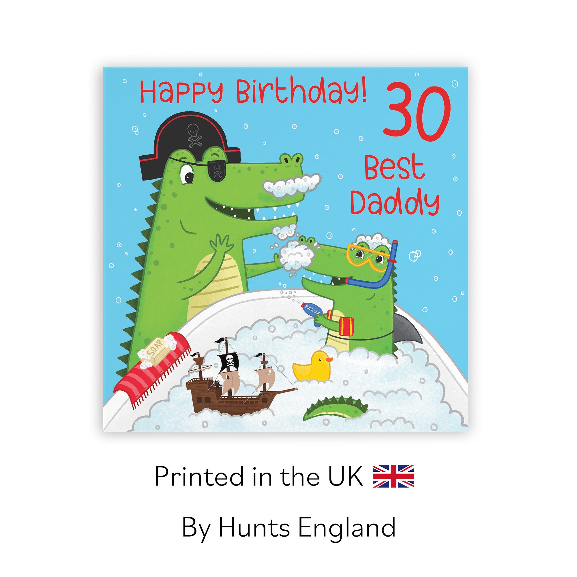 30th Daddy Birthday Crocodile Bath Time Card Imagination - Default Title (LG01652)