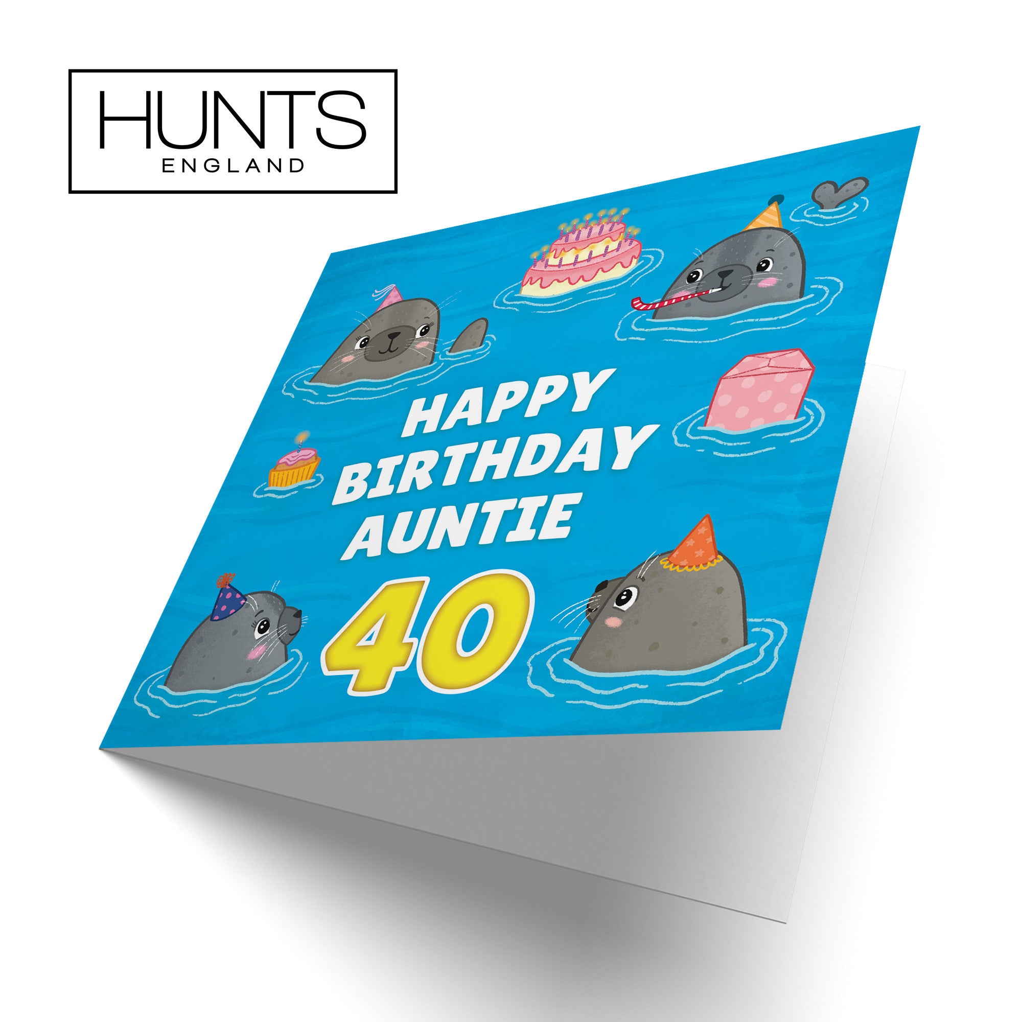 40th Auntie Cute Seals Birthday Card Ocean - Default Title (LG01747)