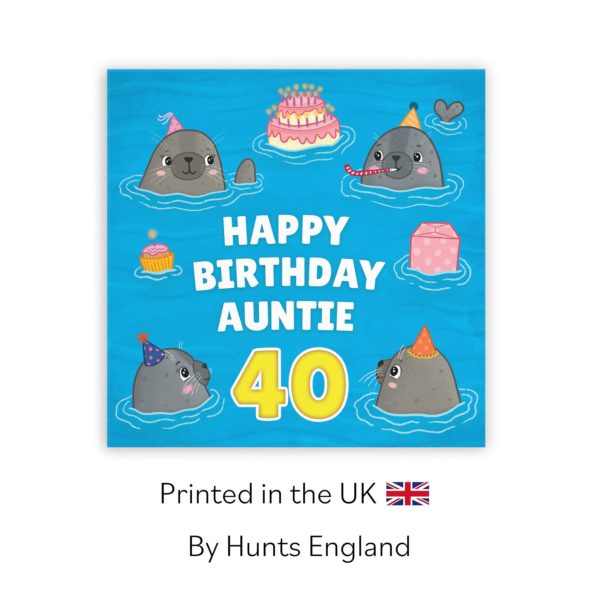 40th Auntie Cute Seals Birthday Card Ocean - Default Title (LG01747)