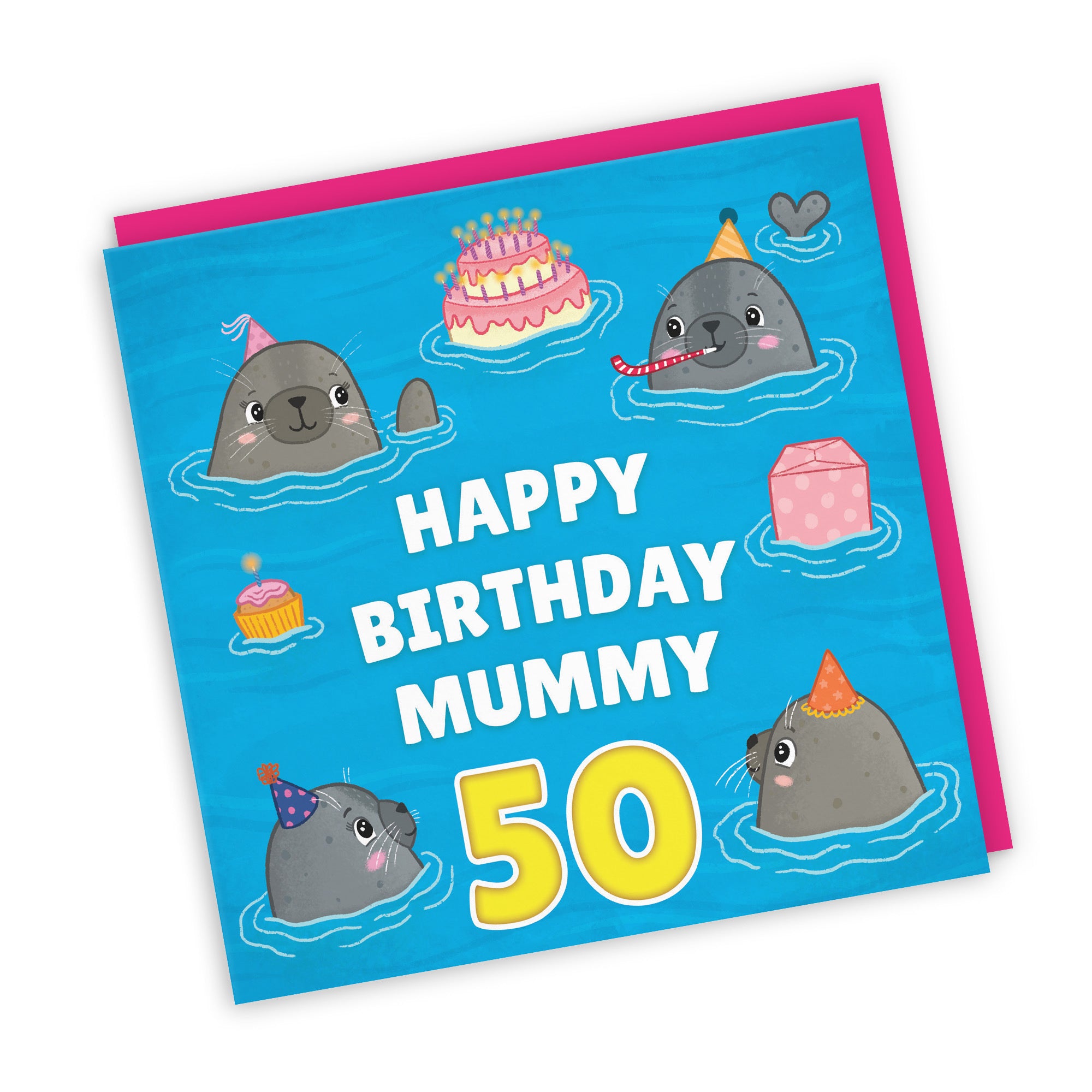 50th Mummy Cute Seals Birthday Card Ocean - Default Title (LG01753)