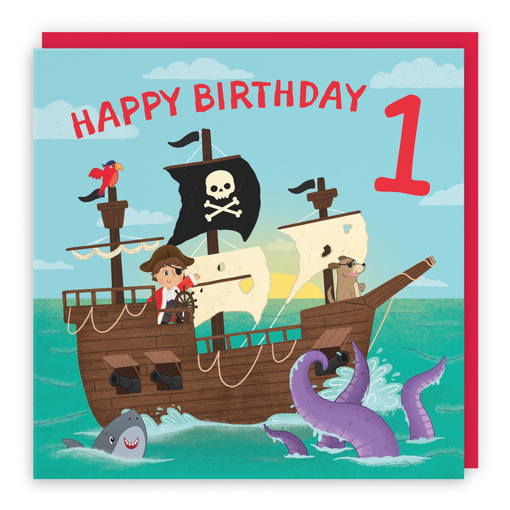 1st Boys Pirate Ship Birthday Card Imagination - Default Title (LG02007)