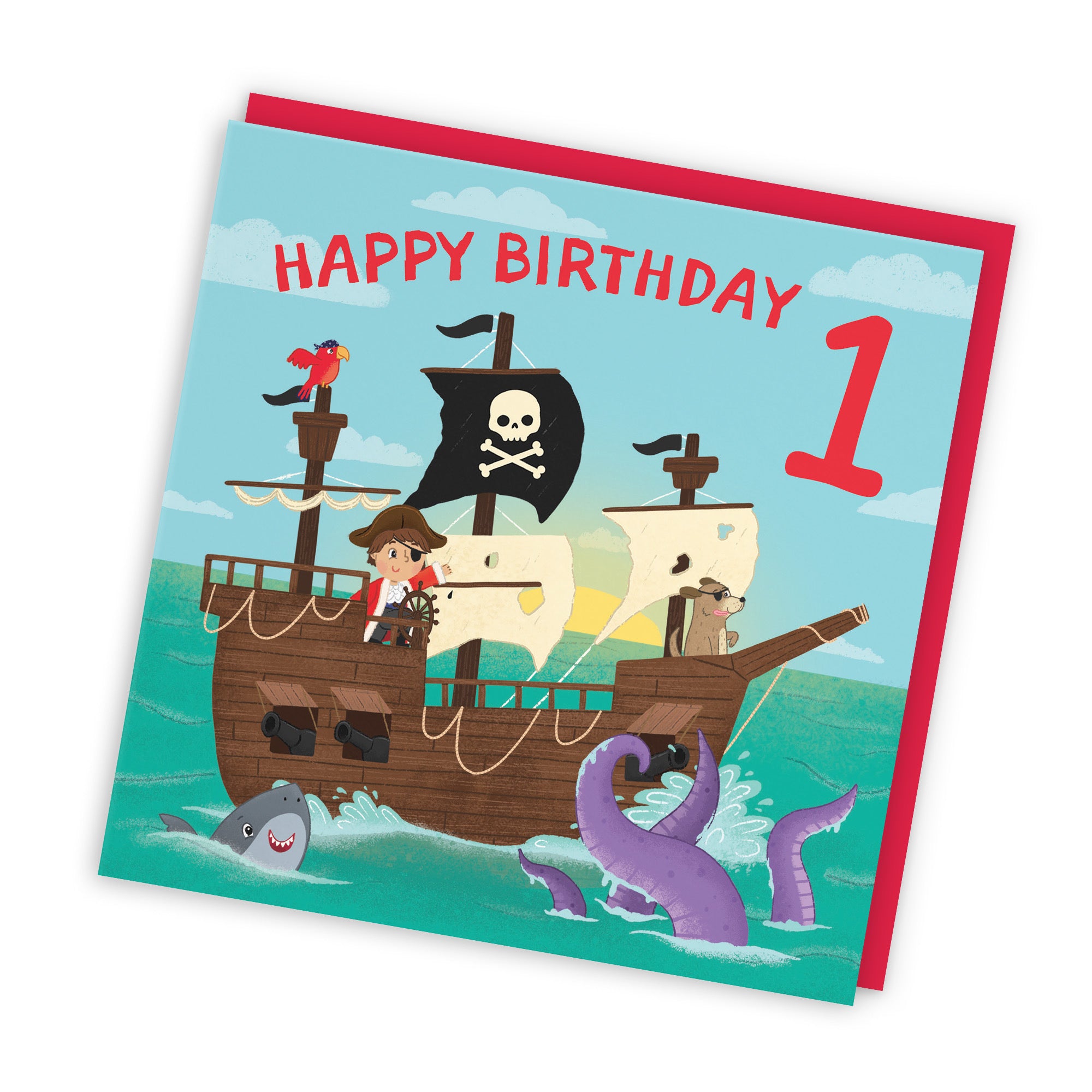 1st Boys Pirate Ship Birthday Card Imagination - Default Title (LG02007)