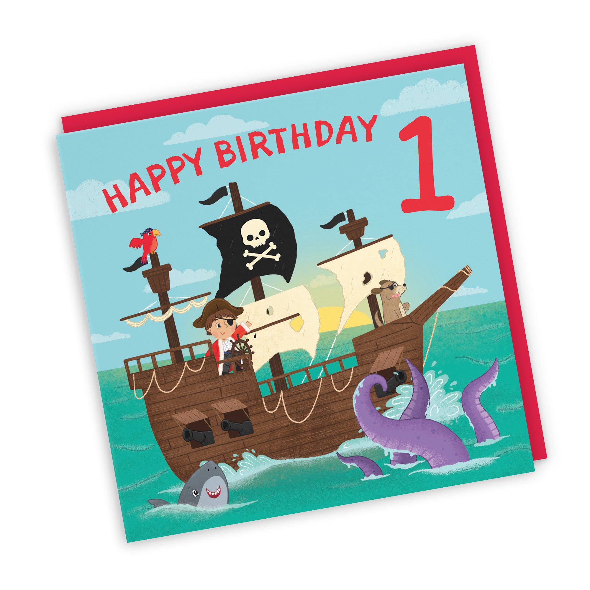 1st Boys Pirate Ship Birthday Card Imagination - Default Title (LG02007)