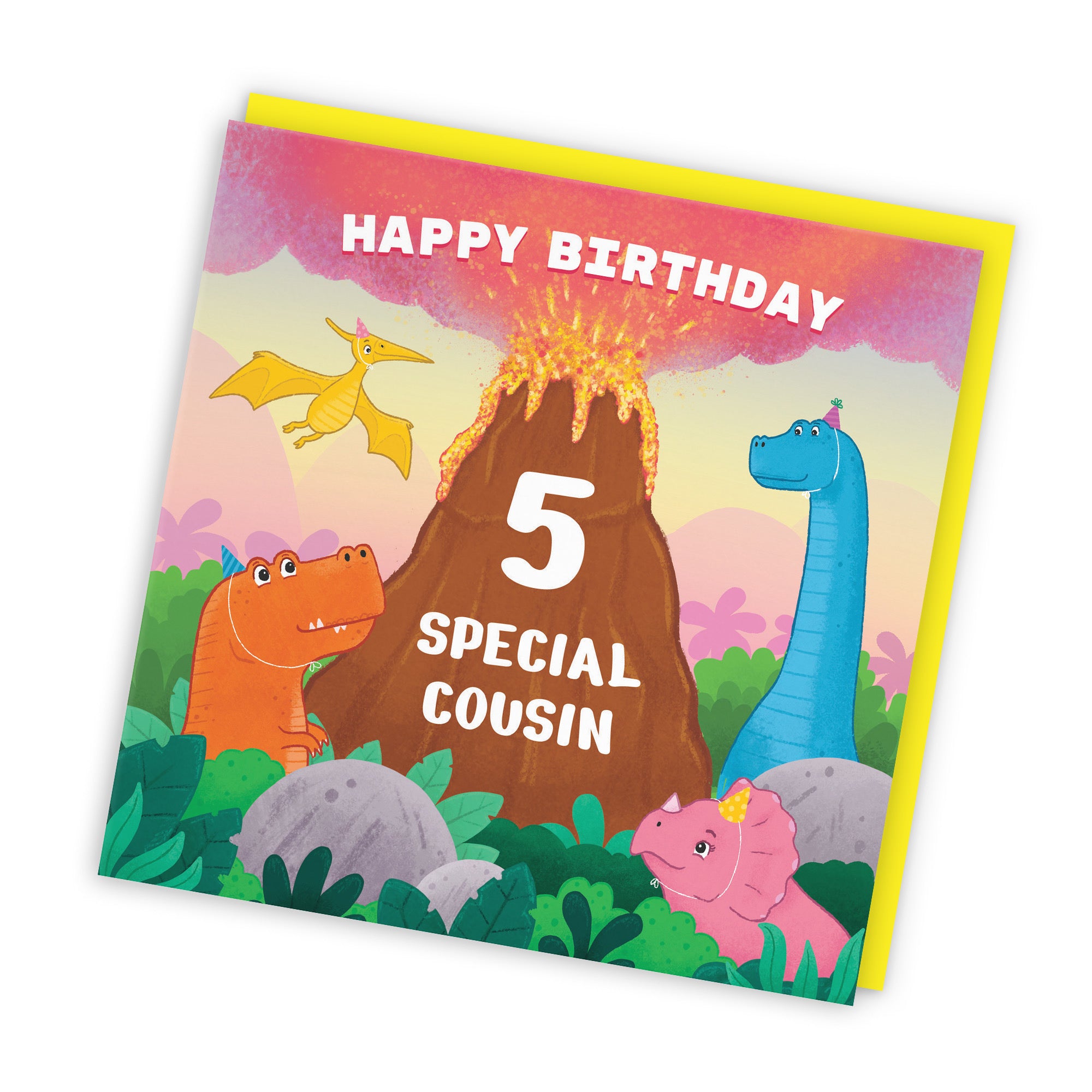 5th Cousin Dinosaur Children's Birthday Card Volcano Imagination - Default Title (LG02065)