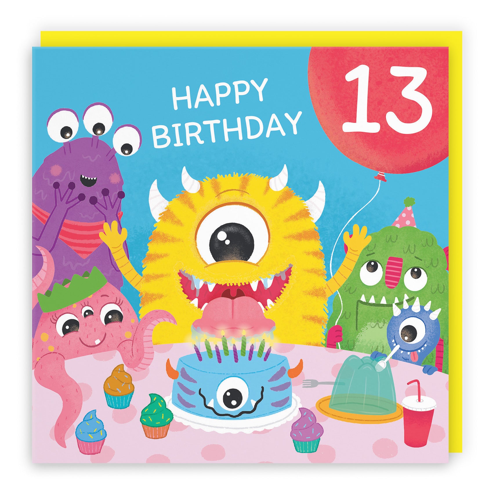 13th Birthday Monsters Party Card Little Monster Imagination - Default Title (LG02083)