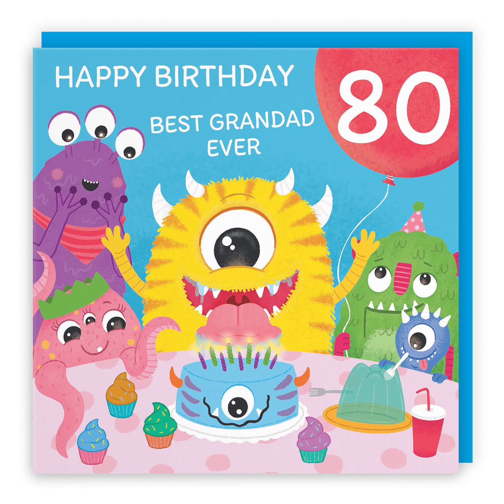 80th Grandad Monsters Party Birthday Card Imagination - Default Title (LG02110)
