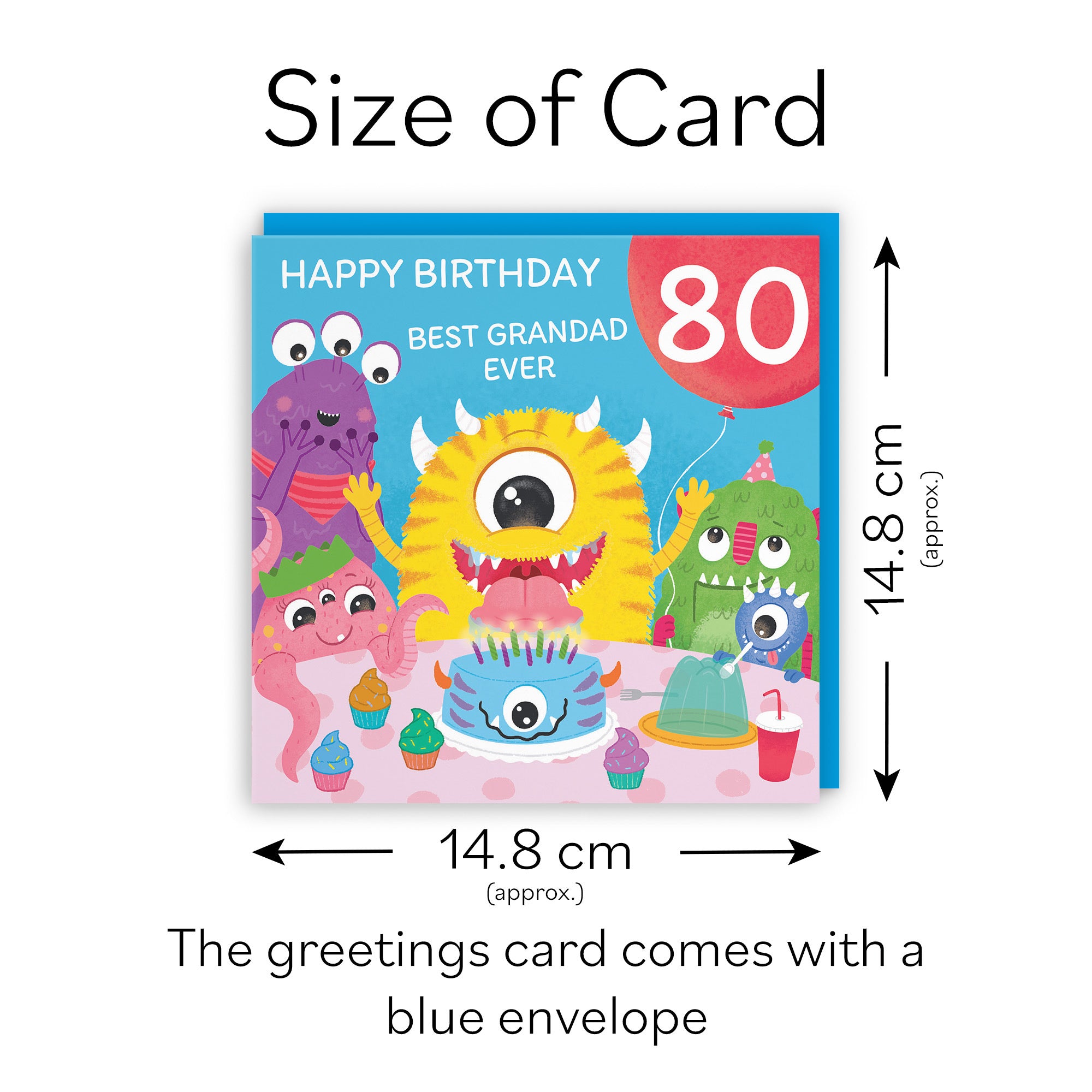 80th Grandad Monsters Party Birthday Card Imagination - Default Title (LG02110)