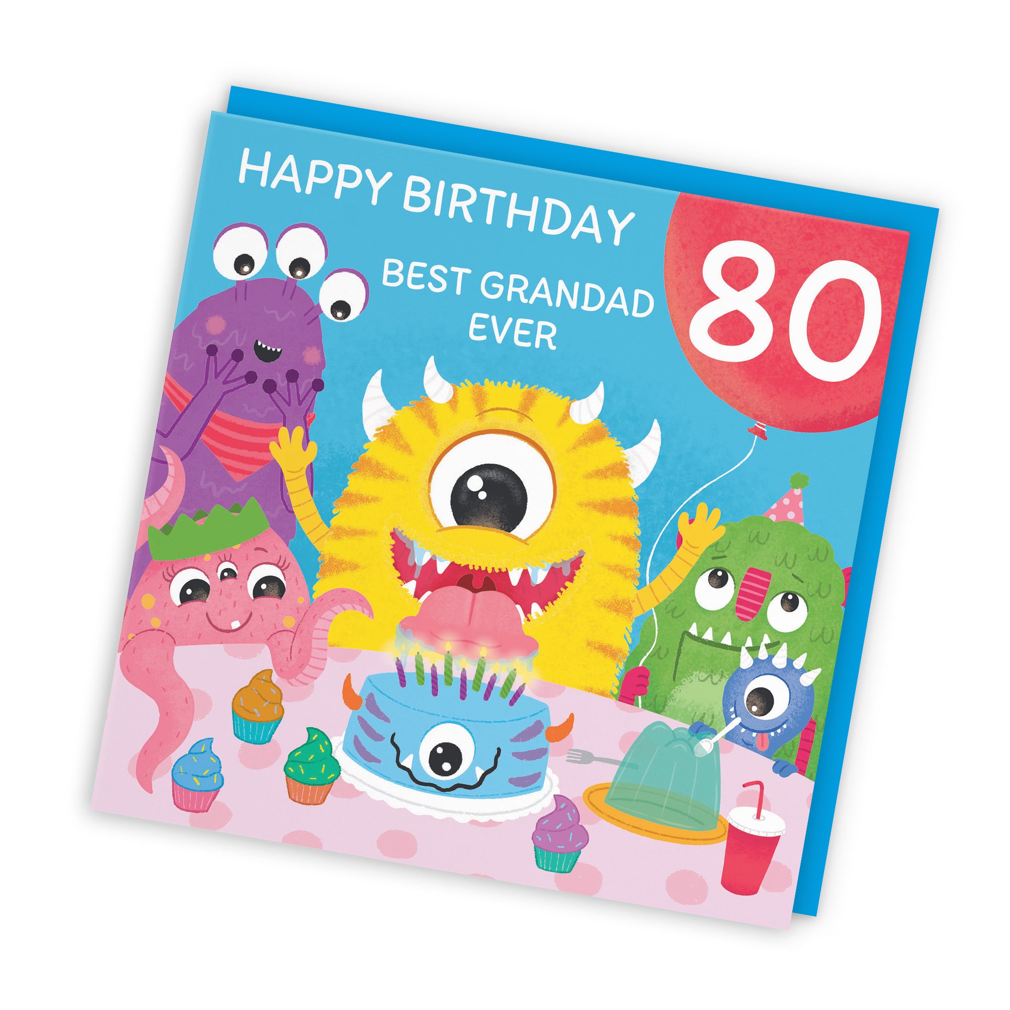 80th Grandad Monsters Party Birthday Card Imagination - Default Title (LG02110)