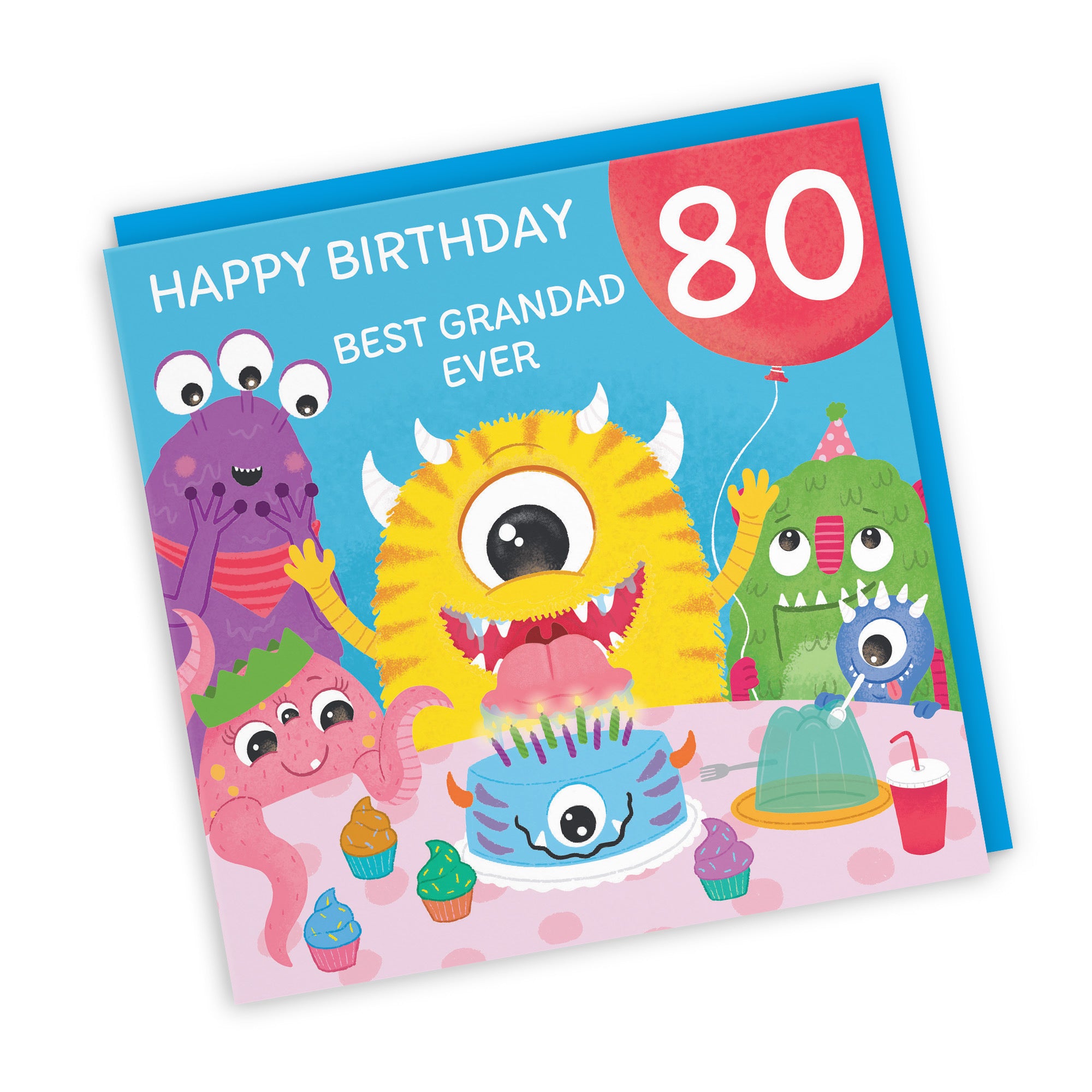 80th Grandad Monsters Party Birthday Card Imagination - Default Title (LG02110)