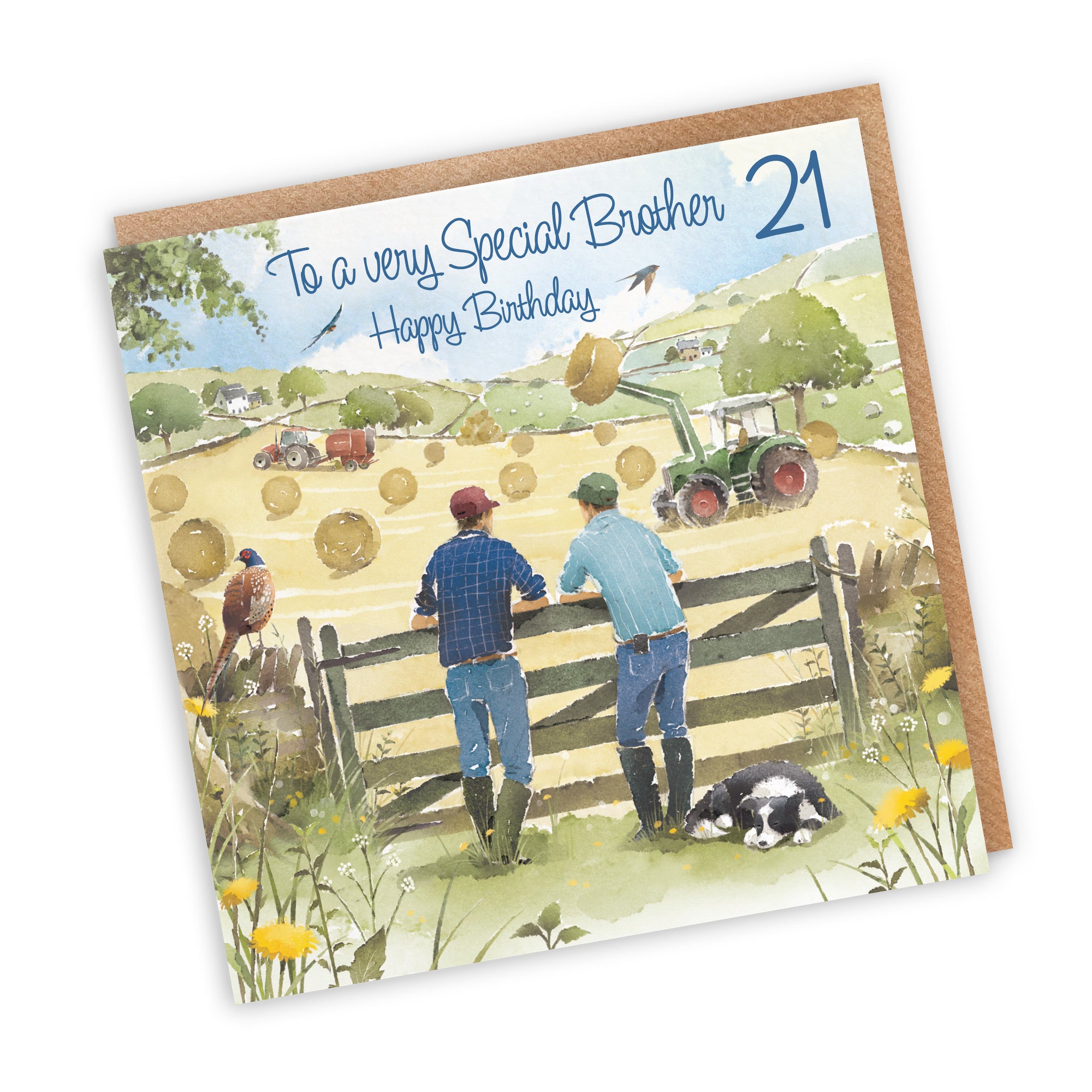 21st Brother Farmers Birthday Card Haymaking Milo's Gallery - Default Title (RT03847)