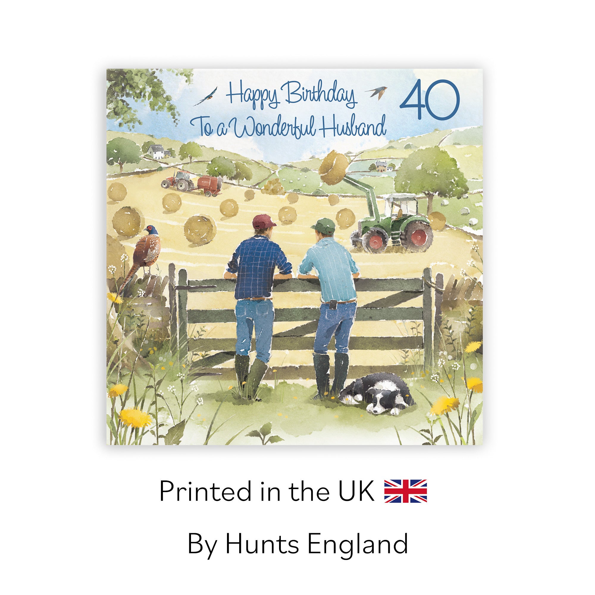 40th Husband Farmers Birthday Card Haymaking Milo's Gallery - Default Title (RT03857)