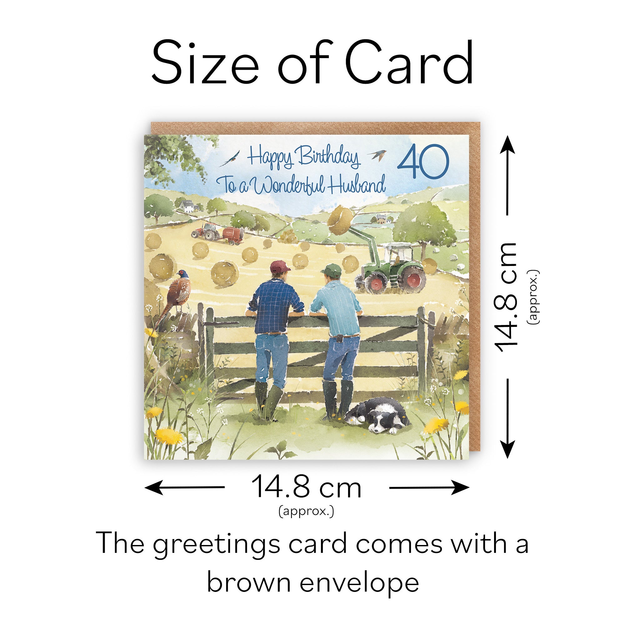 40th Husband Farmers Birthday Card Haymaking Milo's Gallery - Default Title (RT03857)