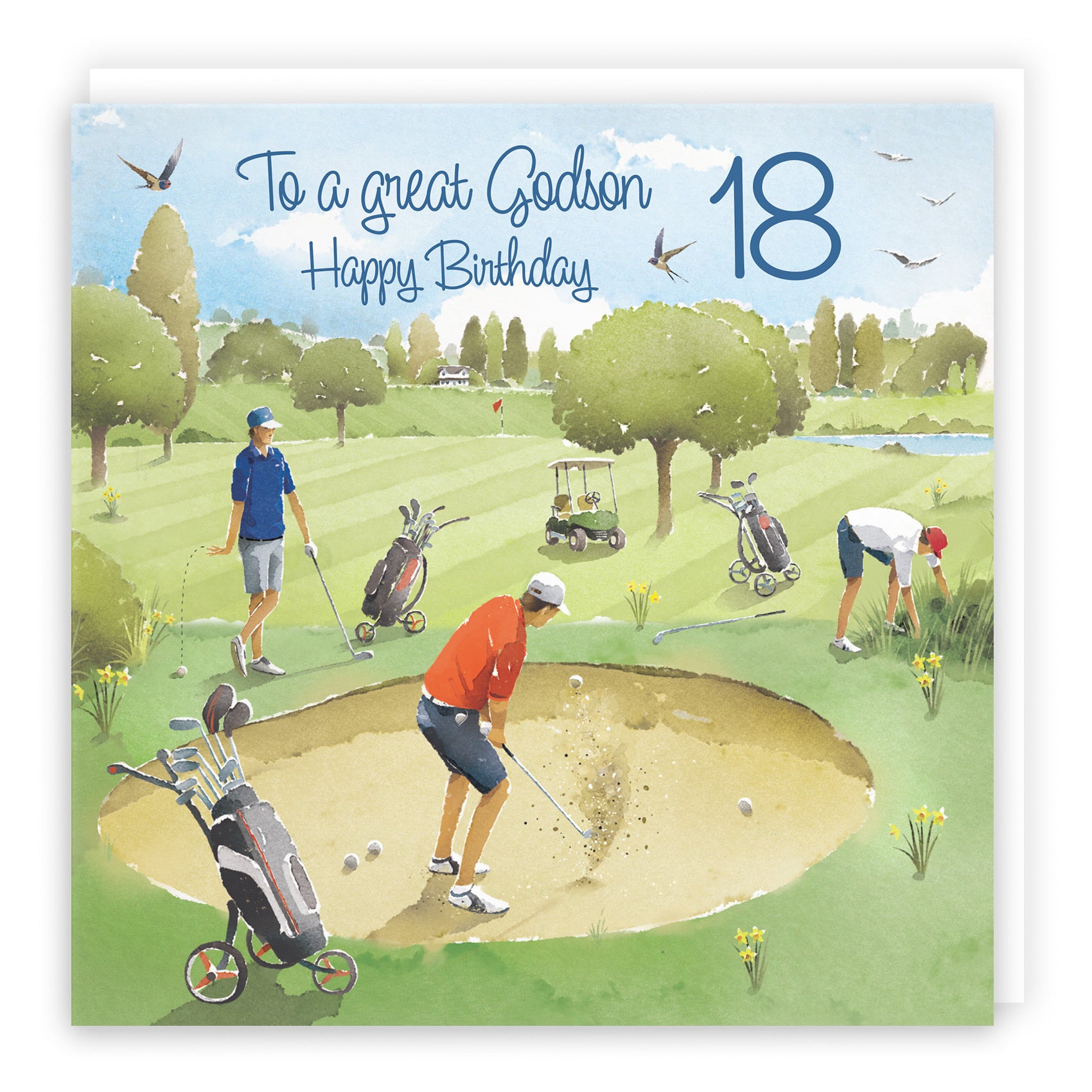 18th Godson Golfing Birthday Card Golf Bunker Milo's Gallery - Default Title (RT03871)