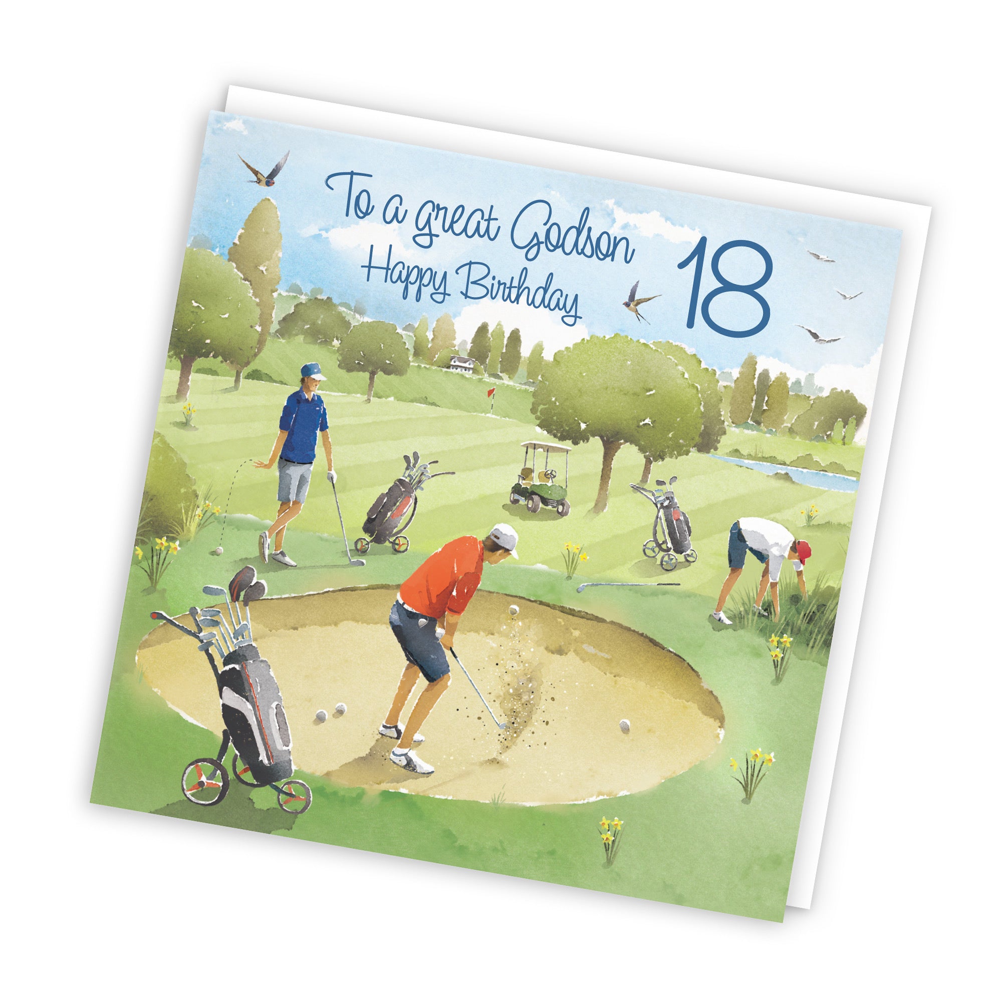 18th Godson Golfing Birthday Card Golf Bunker Milo's Gallery - Default Title (RT03871)