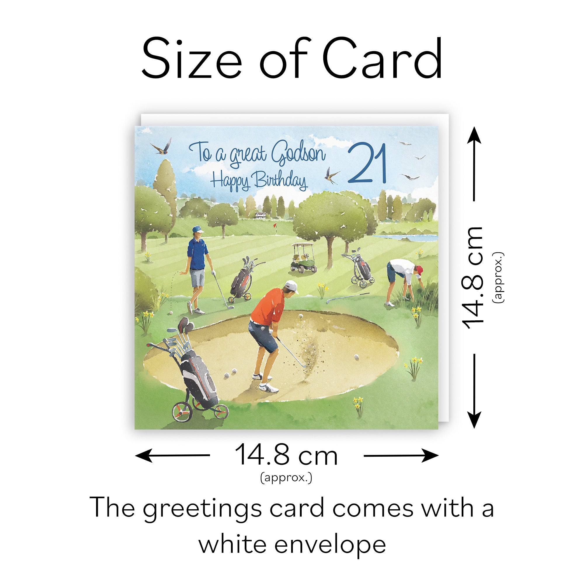 21st Godson Golfing Birthday Card Golf Bunker Milo's Gallery - Default Title (RT03872)