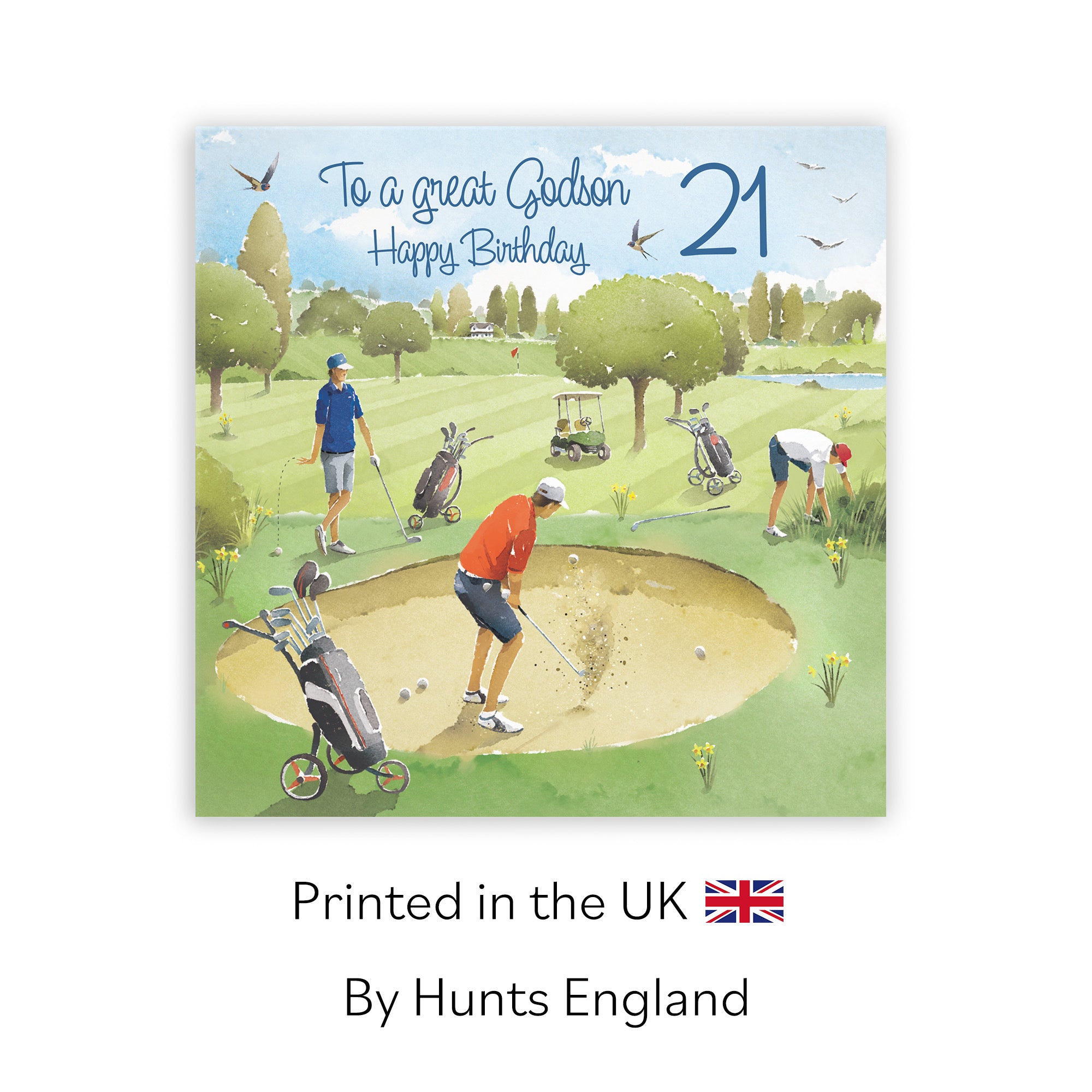 21st Godson Golfing Birthday Card Golf Bunker Milo's Gallery - Default Title (RT03872)