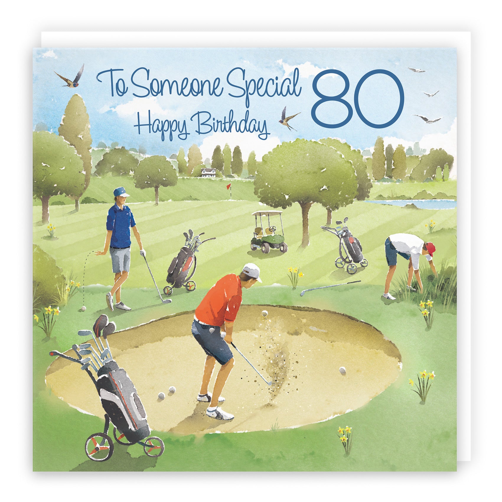 80th Someone Special Golfing Birthday Card Golf Bunker Milo's Gallery - Default Title (RT03876)