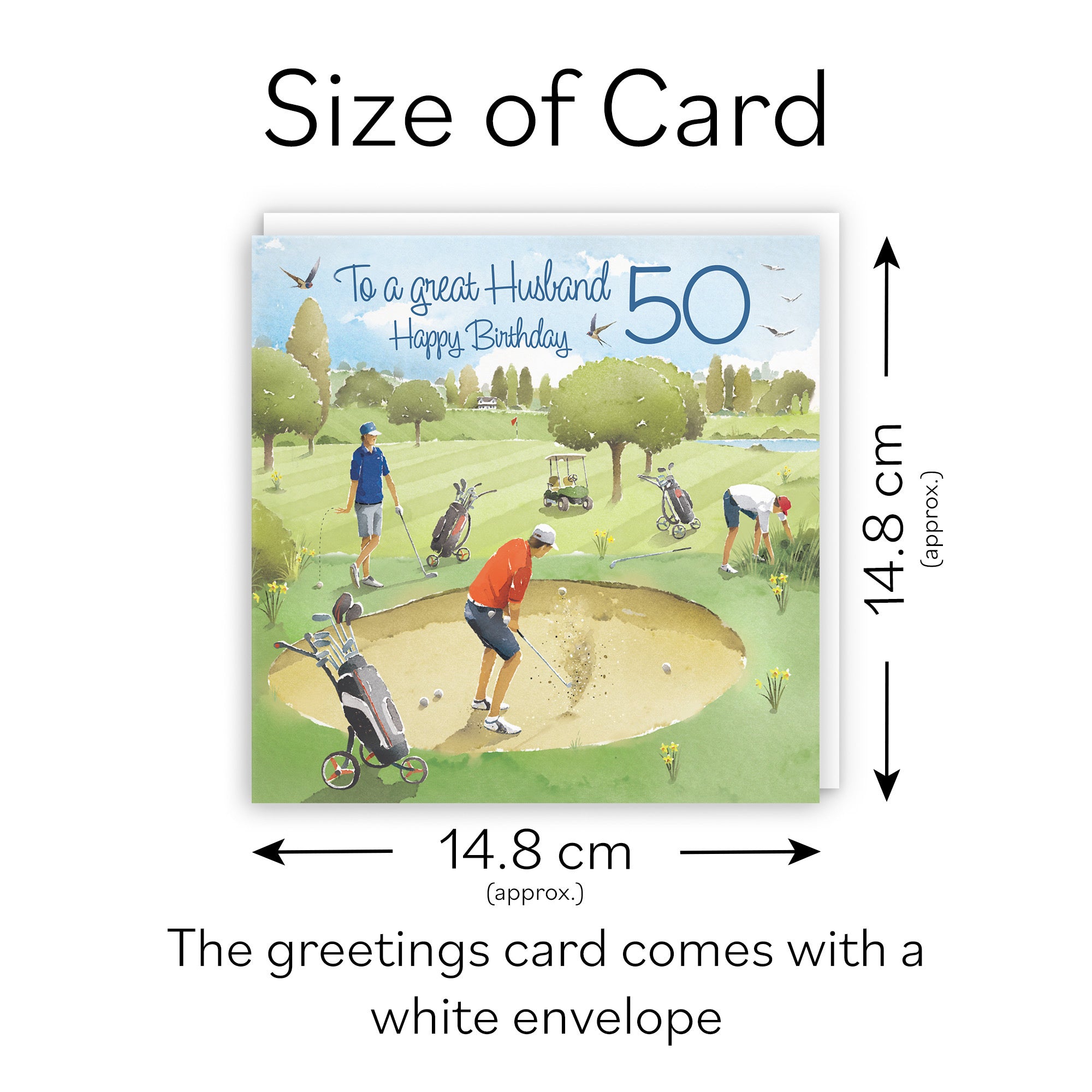 50th Husband Golfing Birthday Card Golf Bunker Milo's Gallery - Default Title (RT03879)