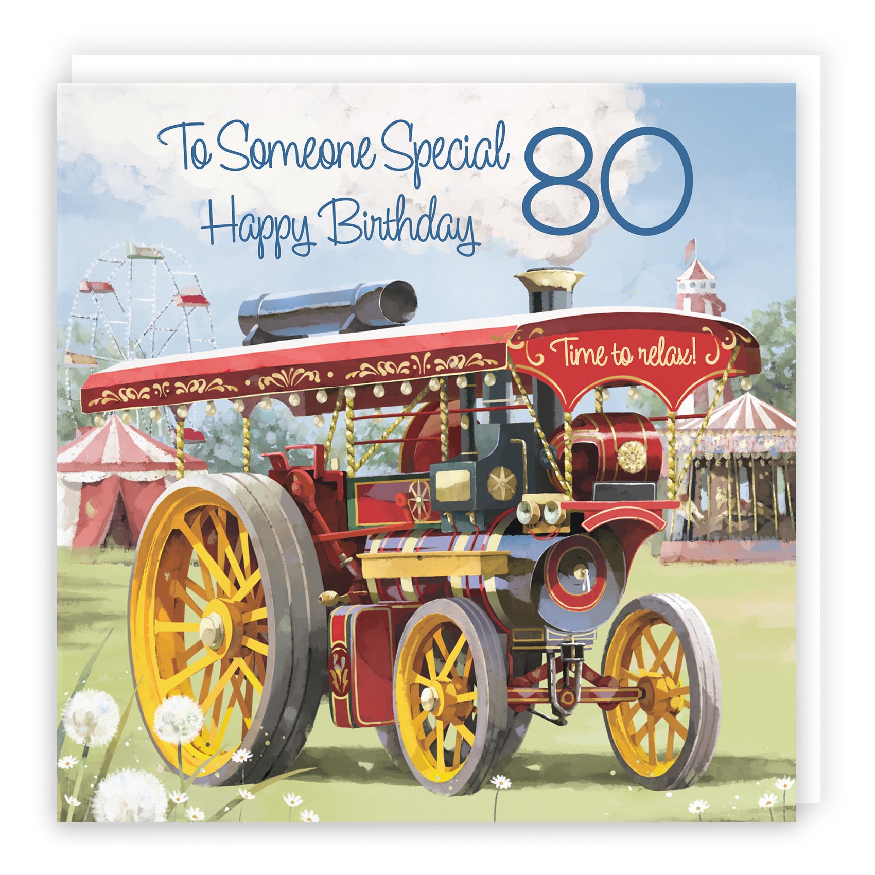 80th Someone Special Traction Engine Birthday Card Milo's Gallery - Default Title (RT03902)