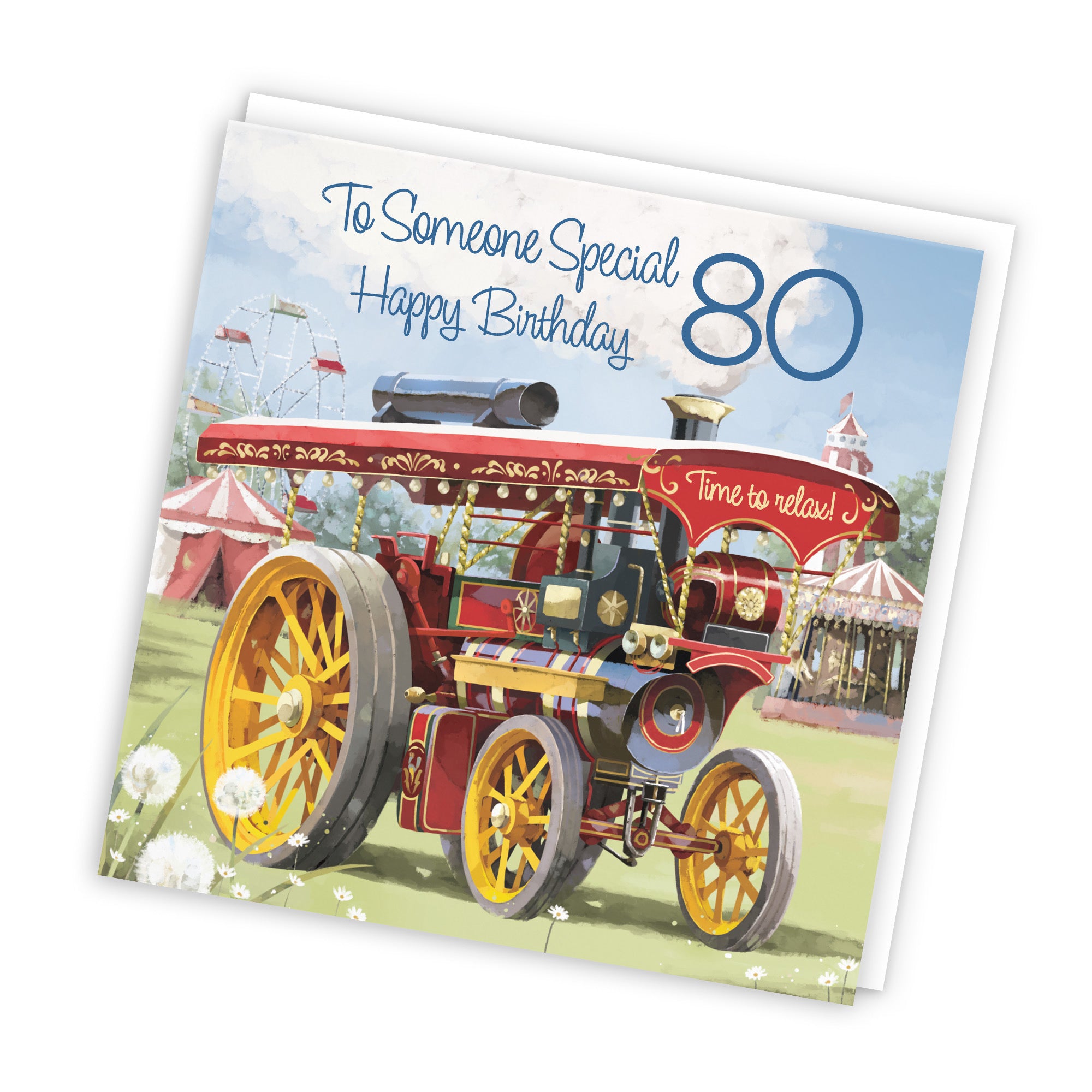 80th Someone Special Traction Engine Birthday Card Milo's Gallery - Default Title (RT03902)
