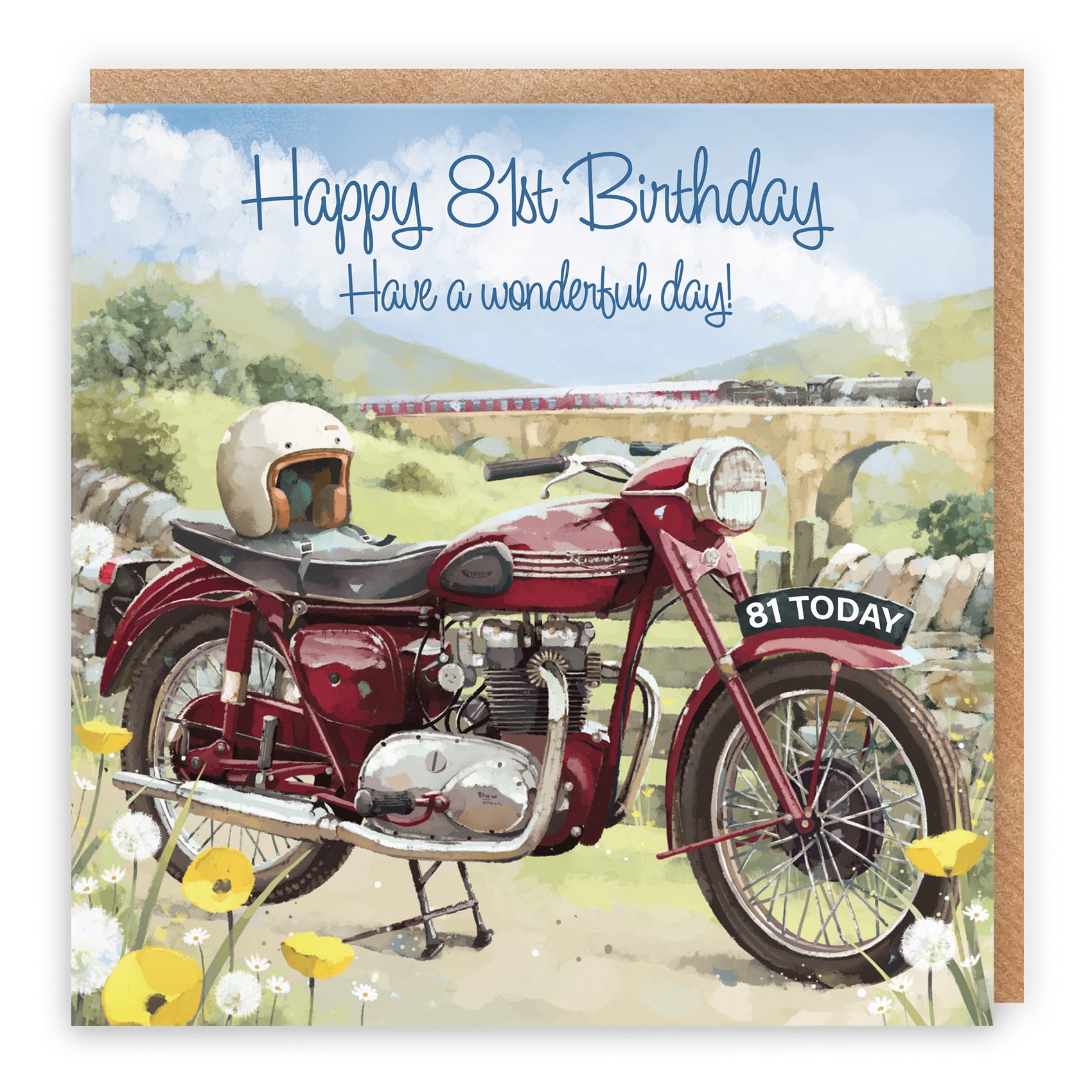 81st Vintage Motorbike Birthday Card Milo's Gallery - Default Title (RT05645)