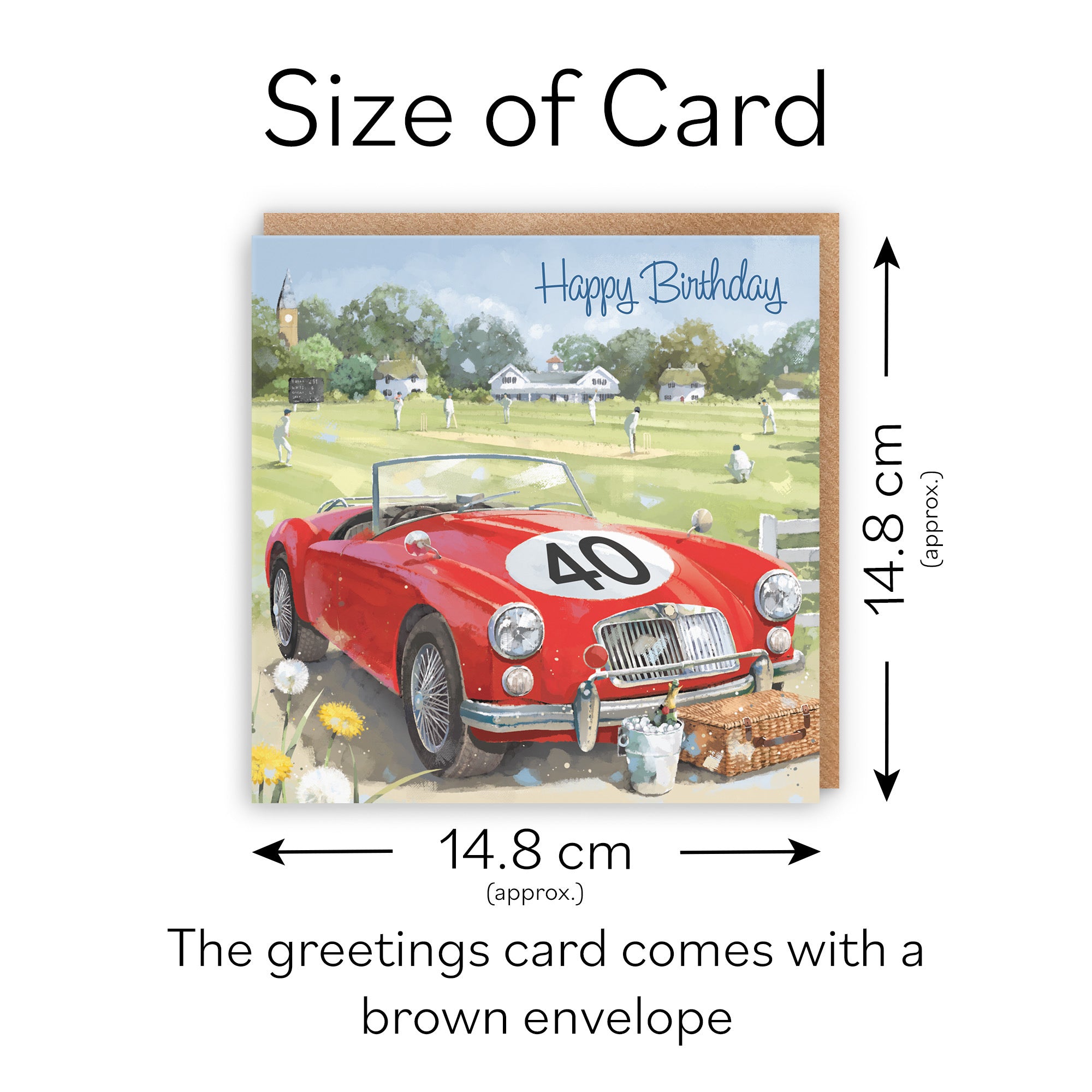 40th Classic Sports Car Birthday Card Milo's Gallery - Default Title (RT05659)