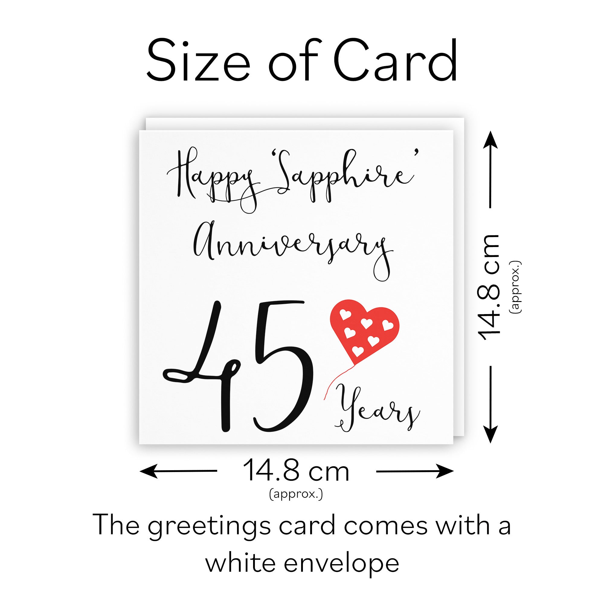 45th Anniversary Card Sapphire Red Heart - Default Title (TH02045)