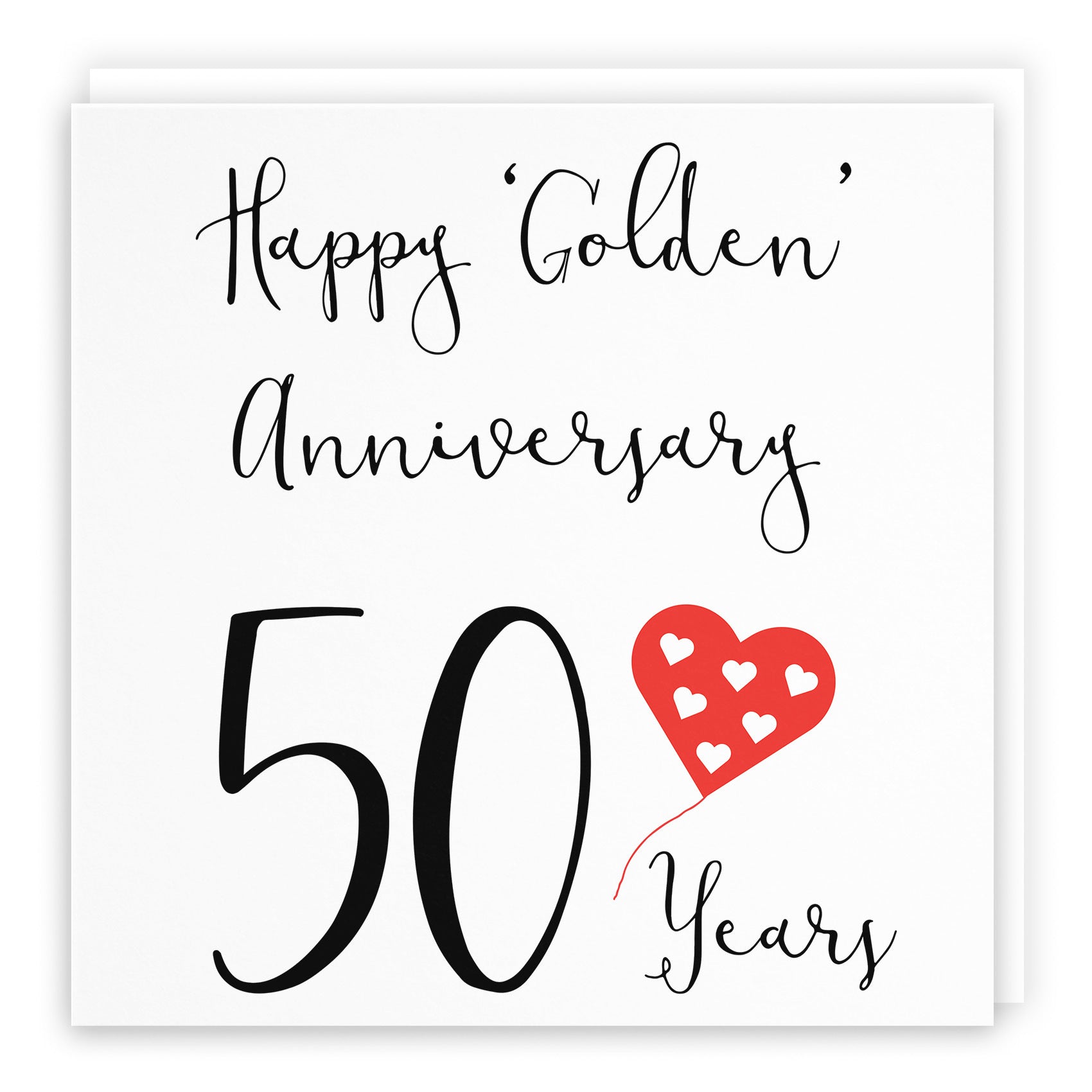 50th Anniversary Card Golden Red Heart - Default Title (TH02046)