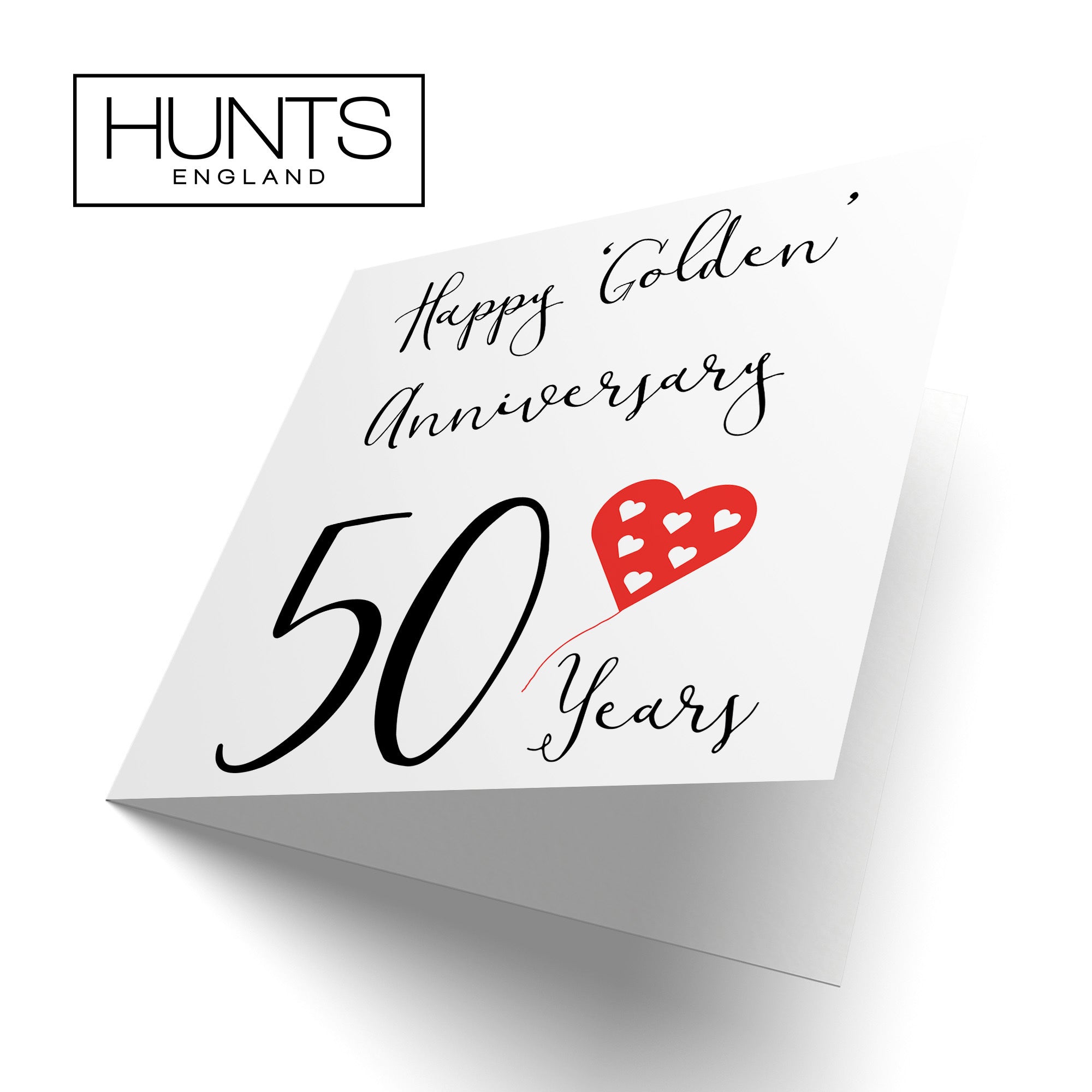50th Anniversary Card Golden Red Heart - Default Title (TH02046)