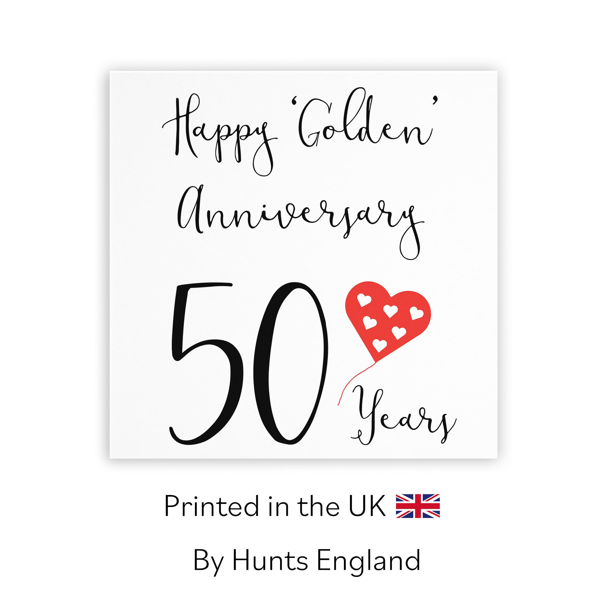 50th Anniversary Card Golden Red Heart - Default Title (TH02046)