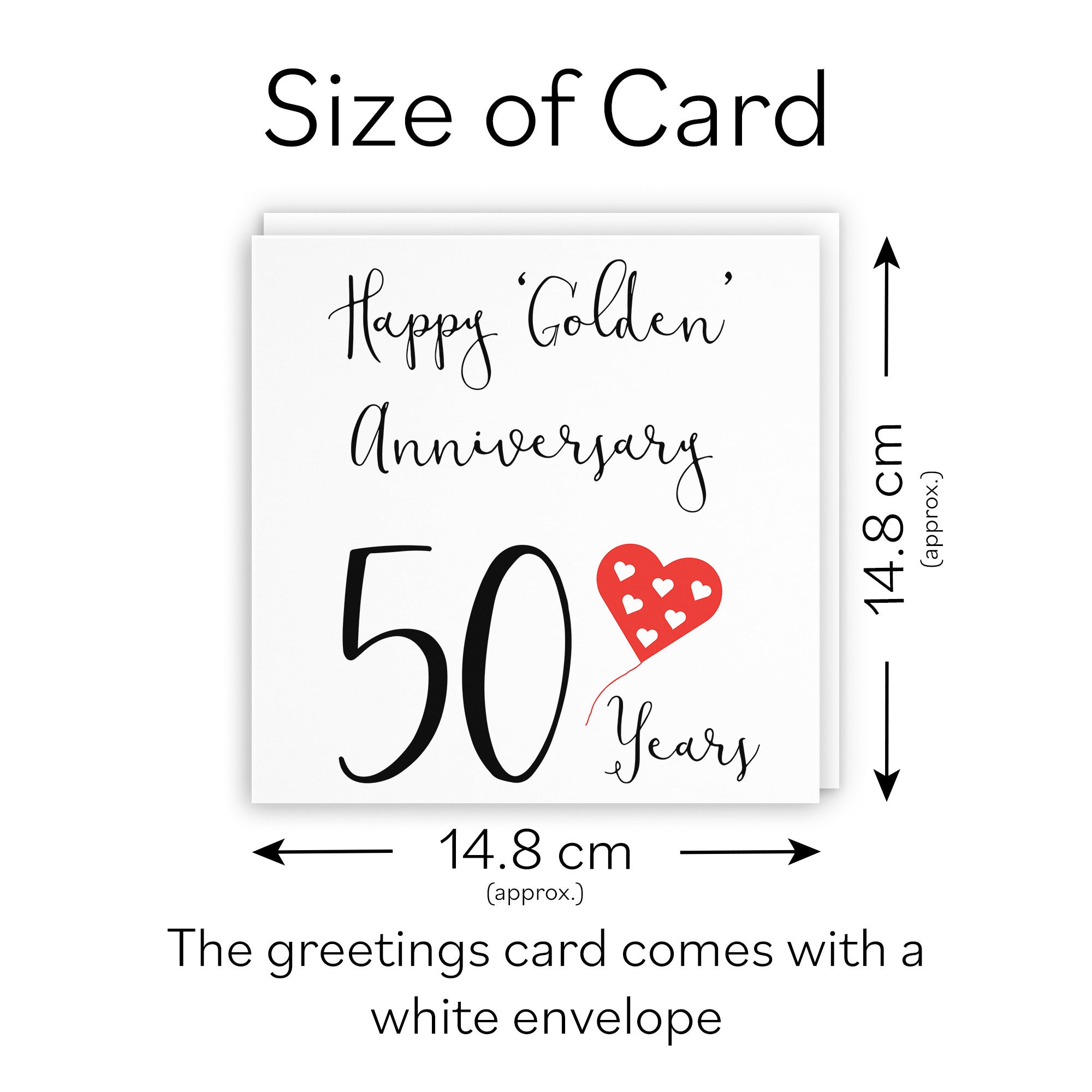 50th Anniversary Card Golden Red Heart - Default Title (TH02046)