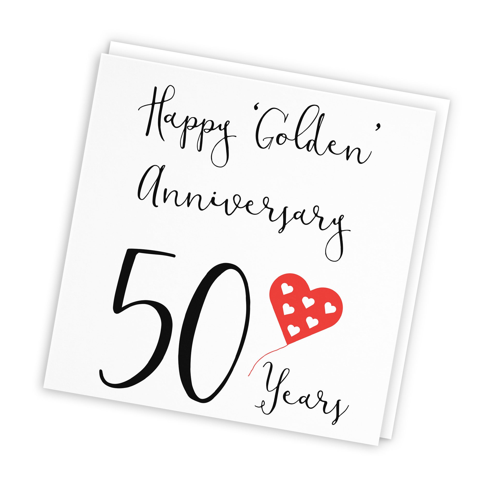 50th Anniversary Card Golden Red Heart - Default Title (TH02046)