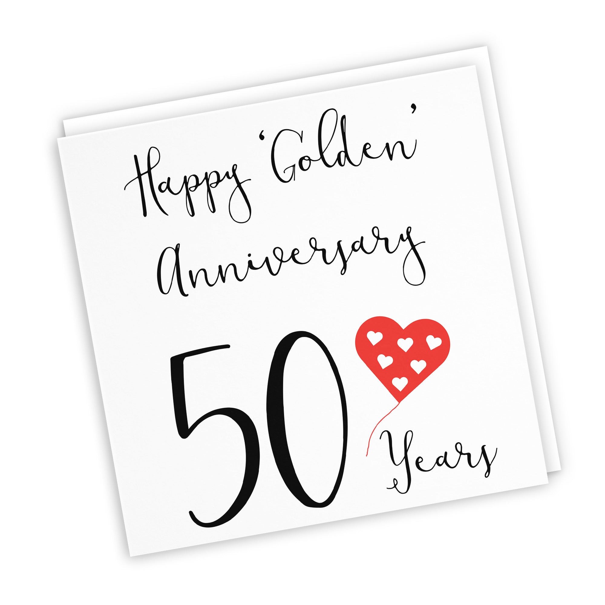 50th Anniversary Card Golden Red Heart - Default Title (TH02046)