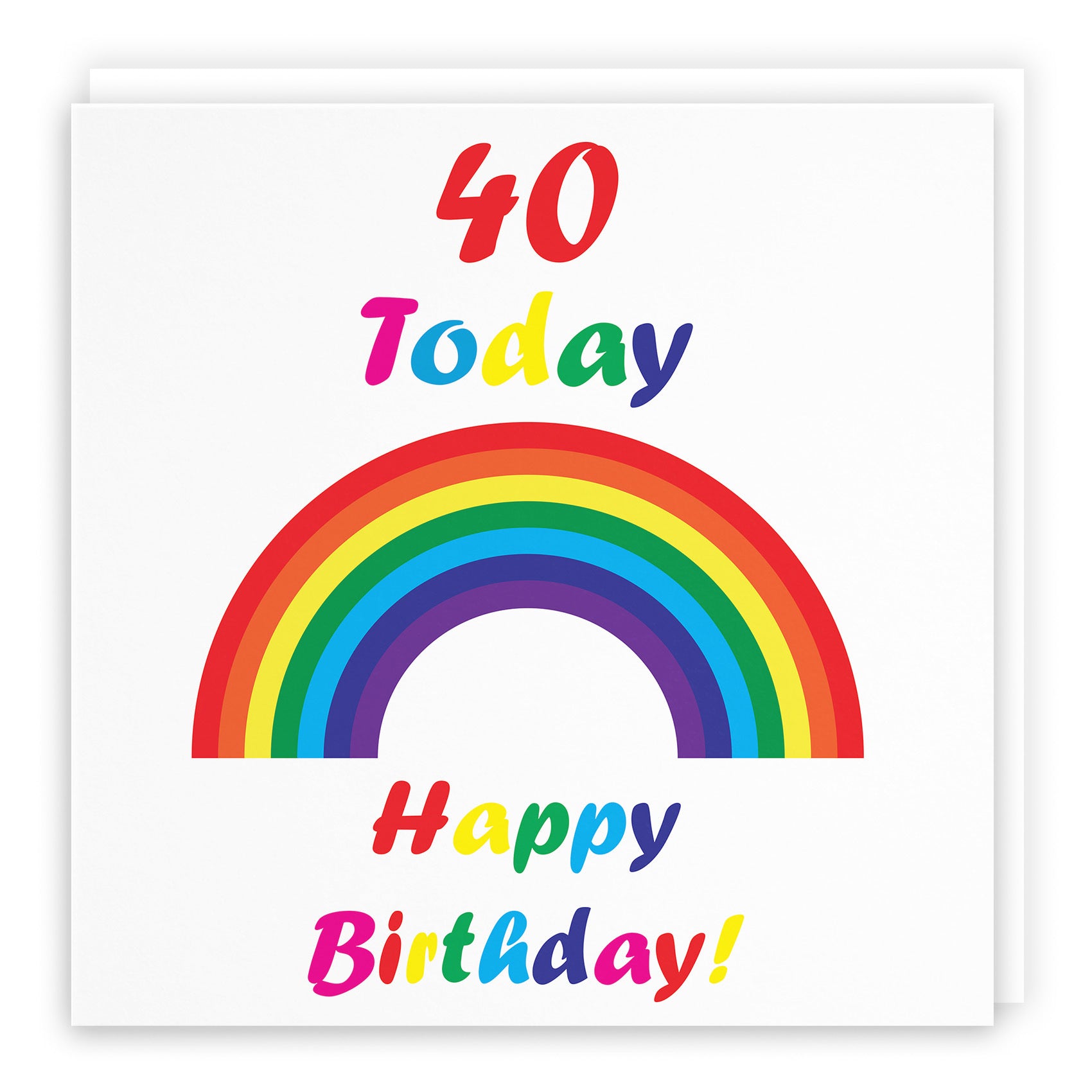 40th Birthday Card Colourful Rainbow - Default Title (TH02137)