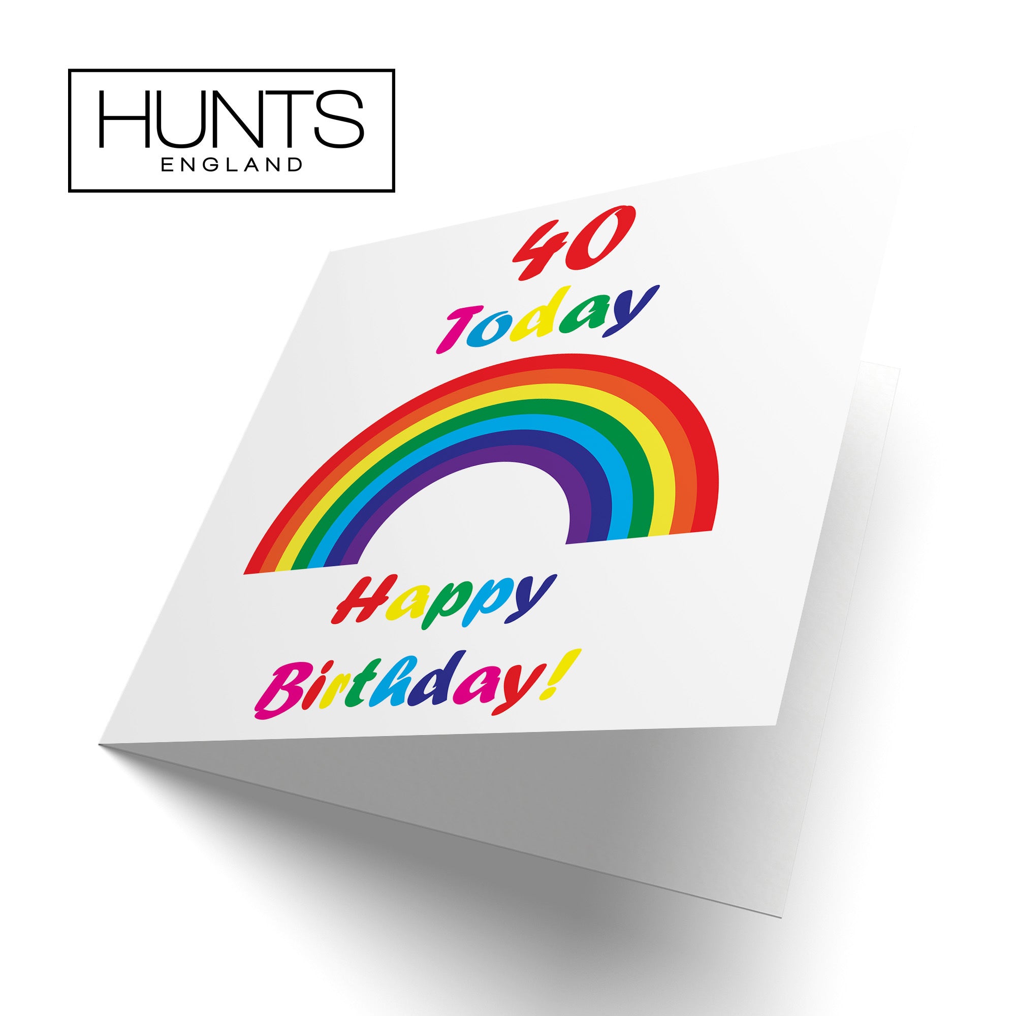 40th Birthday Card Colourful Rainbow - Default Title (TH02137)