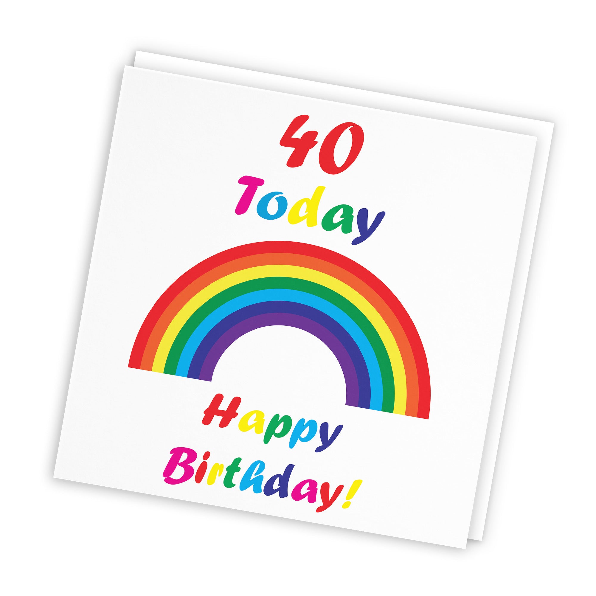 40th Birthday Card Colourful Rainbow - Default Title (TH02137)