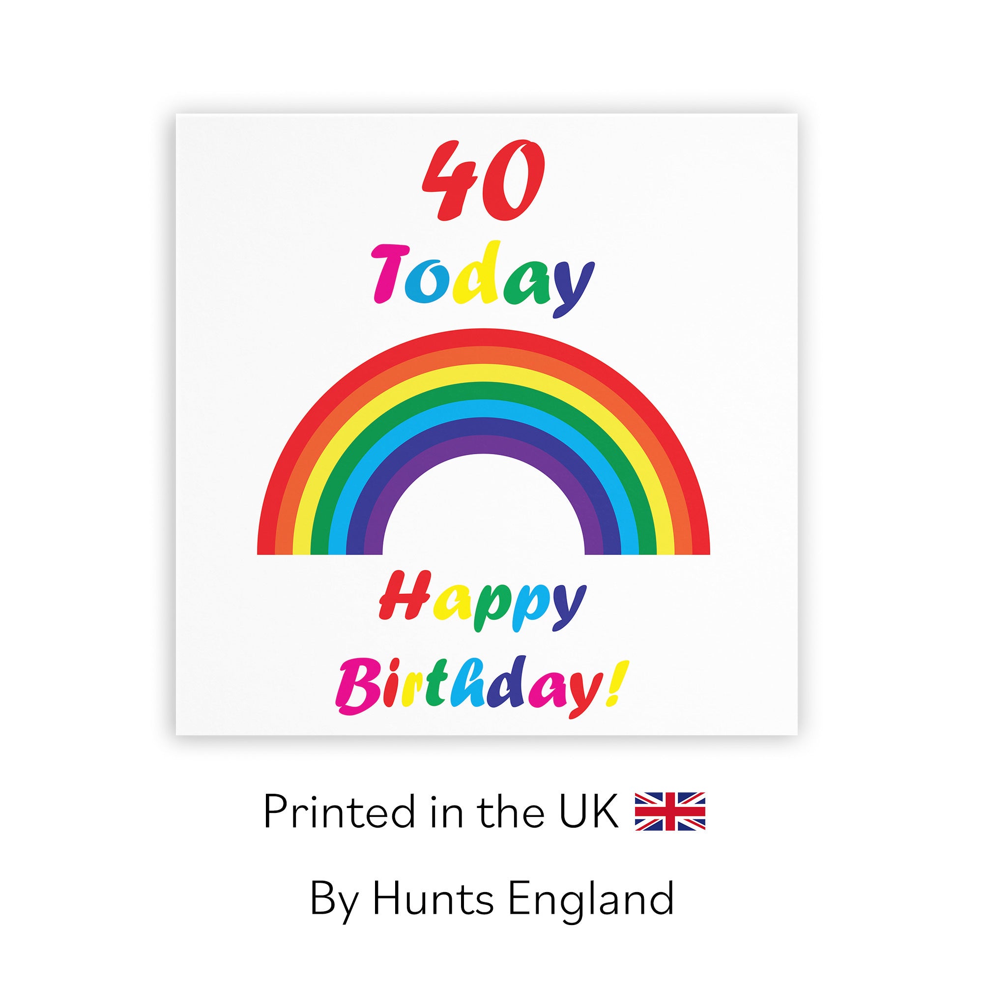 40th Birthday Card Colourful Rainbow - Default Title (TH02137)