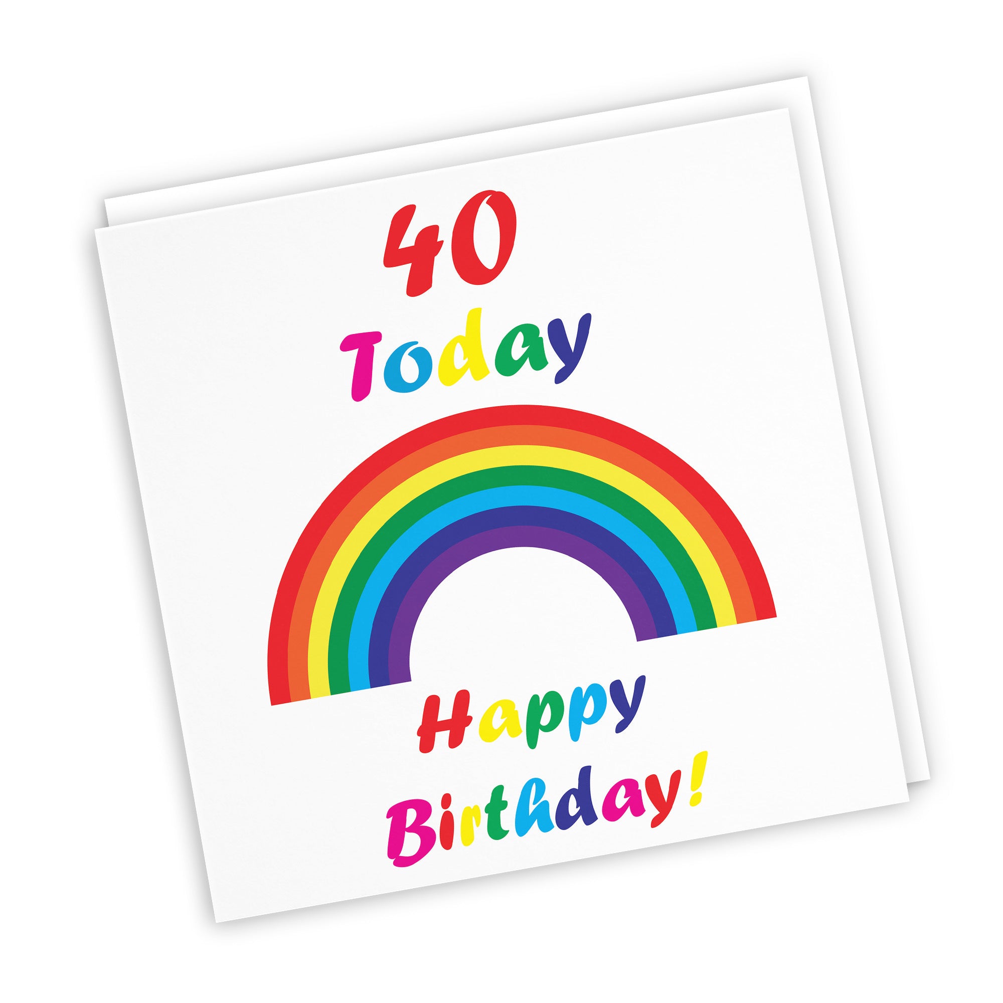 40th Birthday Card Colourful Rainbow - Default Title (TH02137)
