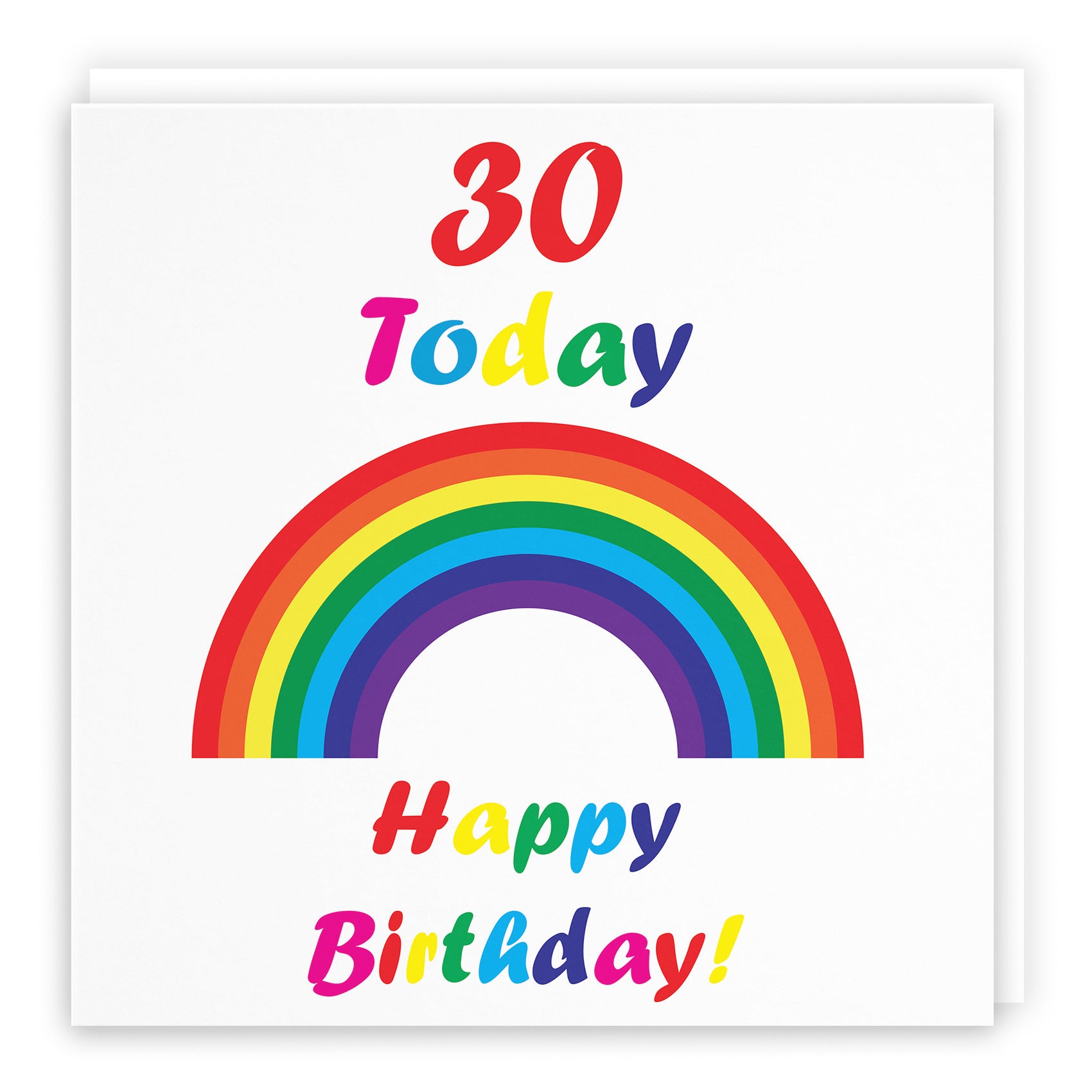 30th Birthday Card Colourful Rainbow - Default Title (TH02138)