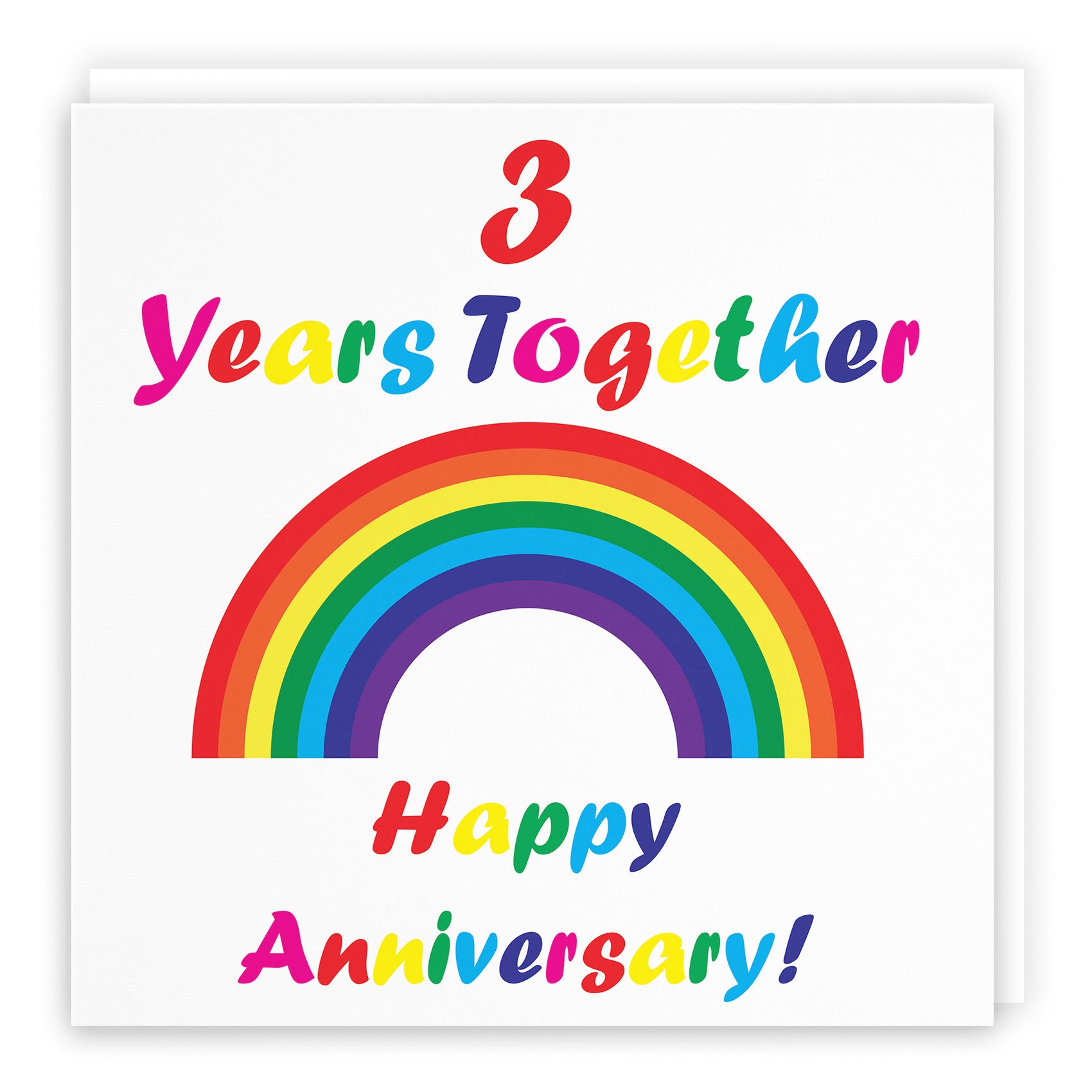 3rd LGBT Same Sex Anniversary Card Rainbow - Default Title (TH02142)