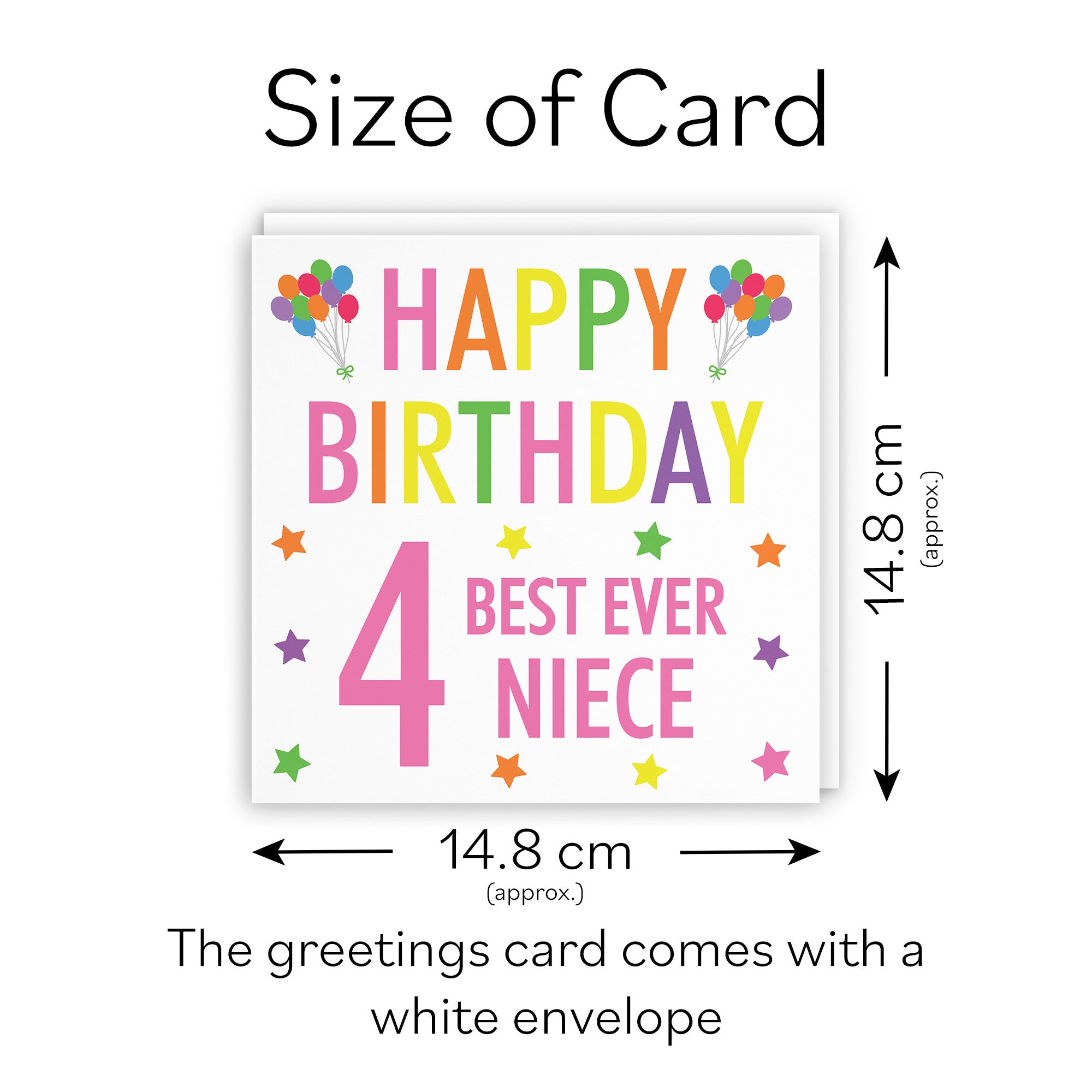 4th Niece Birthday Card Colourful - Default Title (TH02148)