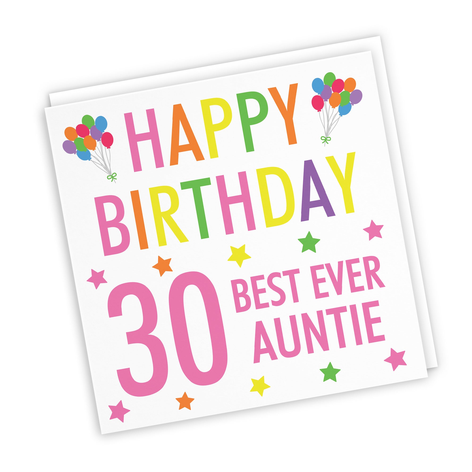 30th Auntie Birthday Card Colourful - Default Title (TH02175)