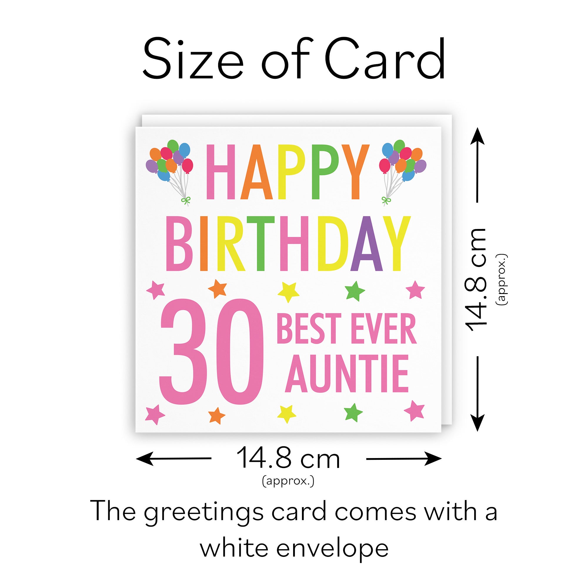 30th Auntie Birthday Card Colourful - Default Title (TH02175)