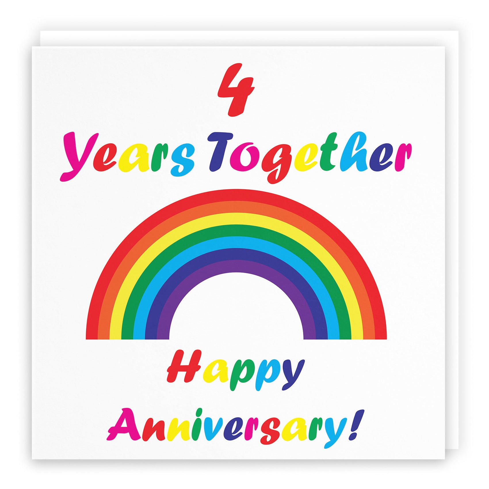 4th LGBTQ+ Same Sex Anniversary Card Rainbow - Default Title (TH02196)